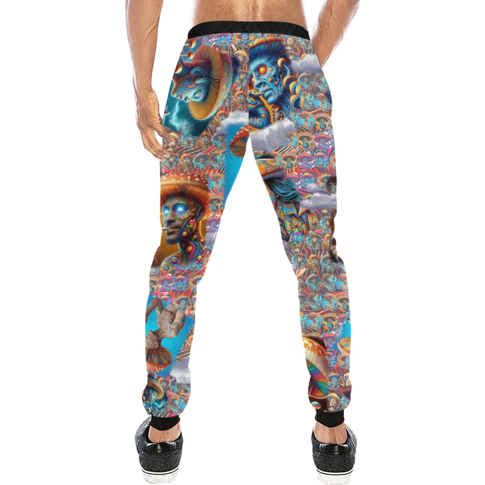 “Psychedelic Toking Mushroom Men Aloft” - Men’s Joggers - Sizes XS - 4XL