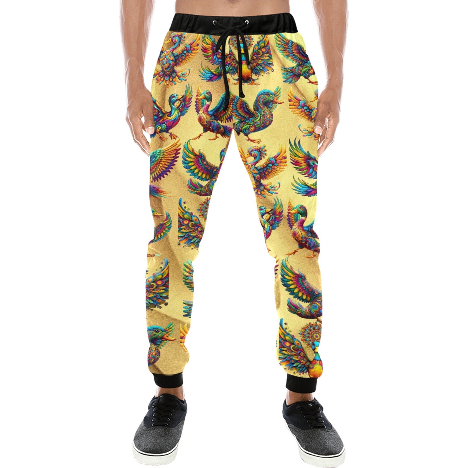 “Psychedelic Ducks on Gold” Men’s Joggers