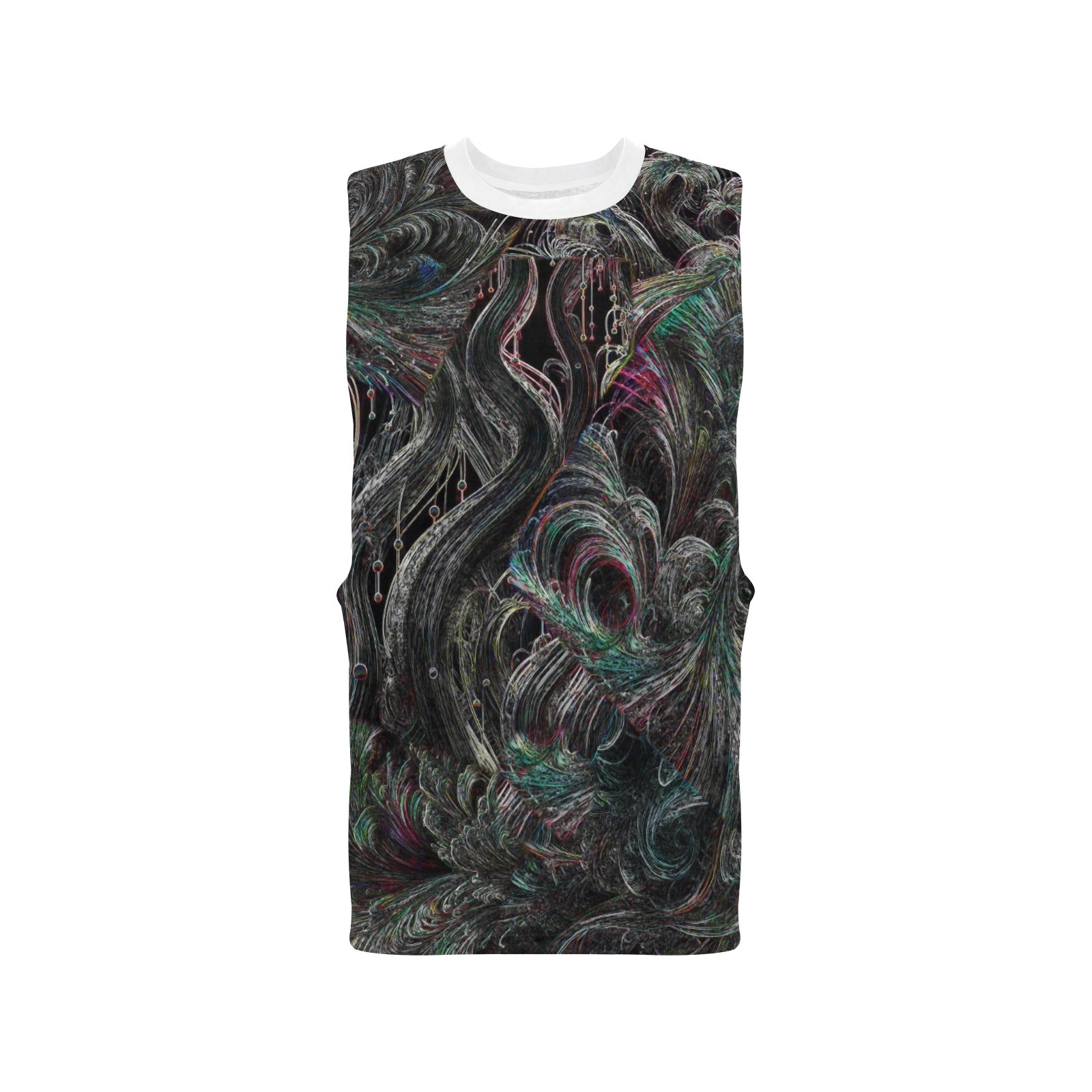 Feathery Wisps Inverted” Men's Open Side Tank Top