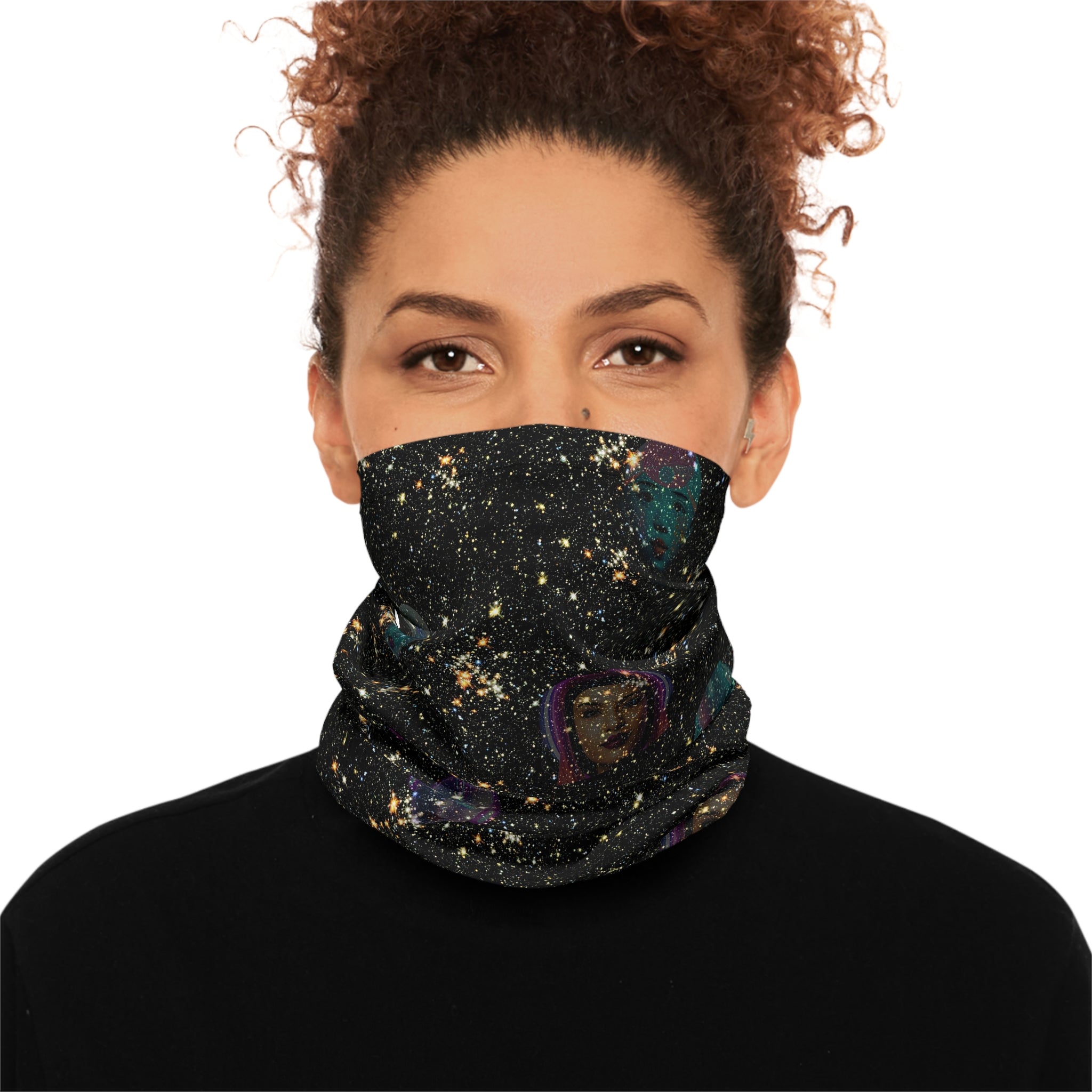 "Girls from Quintuplet Galaxy Cluster"  Lightweight Neck Gaiter