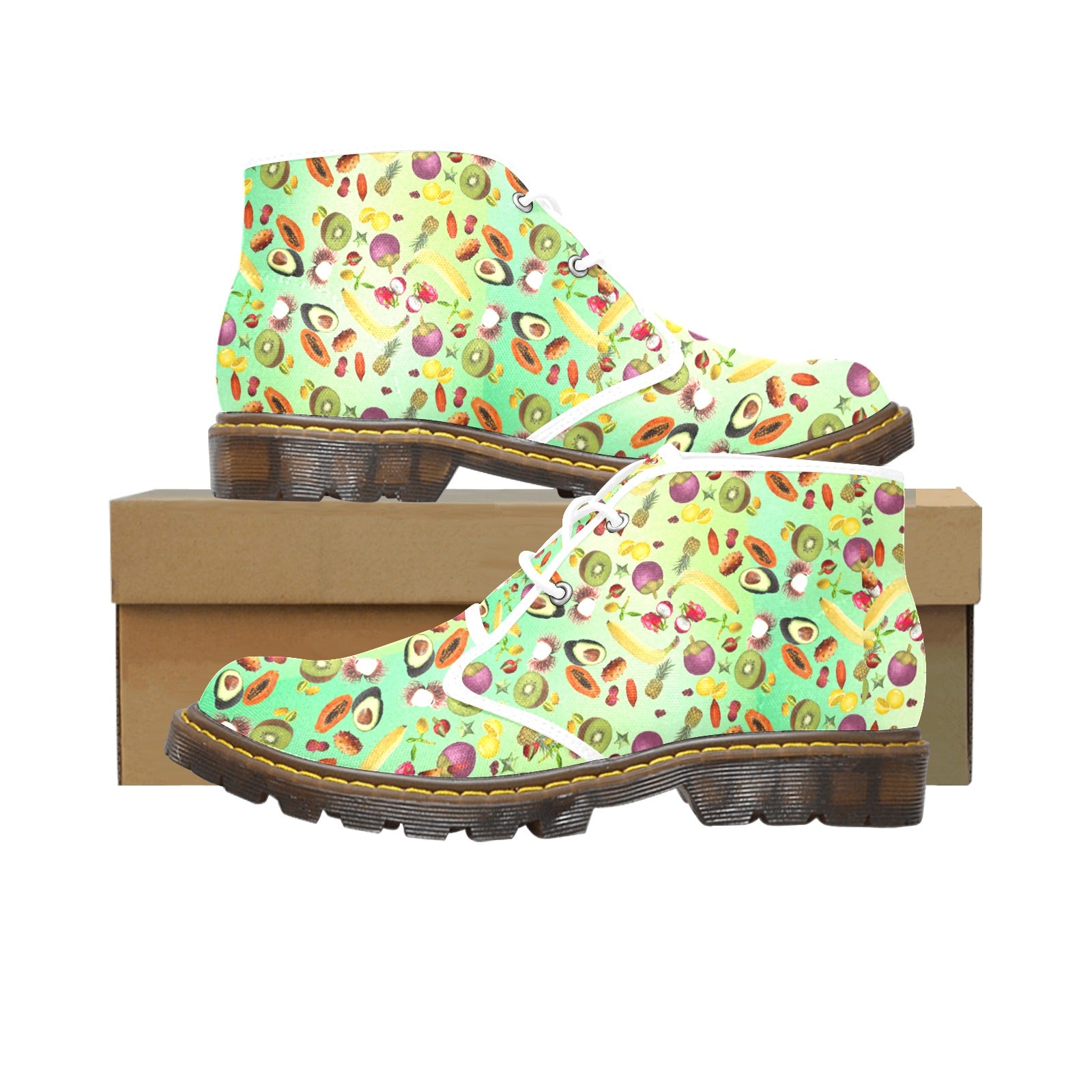 “Tropical Fruit Festival” Women's Canvas Chukka Boots