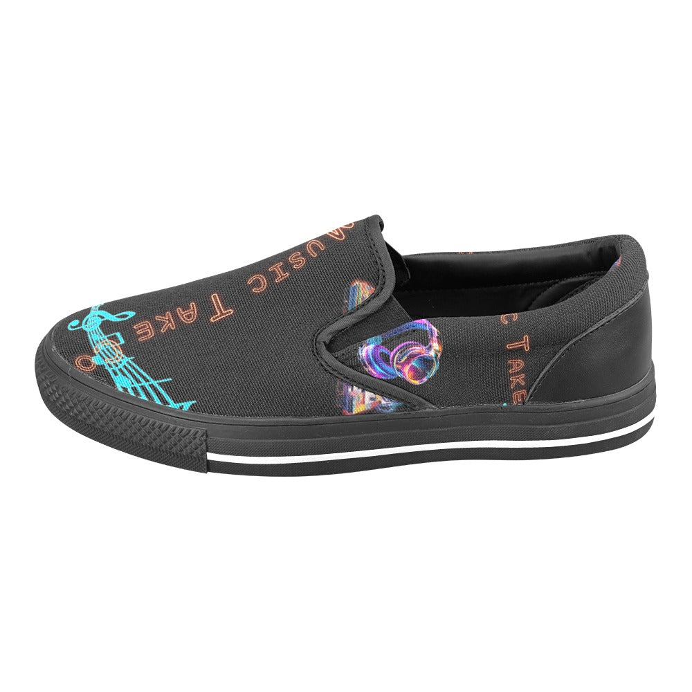 ““Let the Music Take Control” Women’s Slip-on Canvas Shoes
