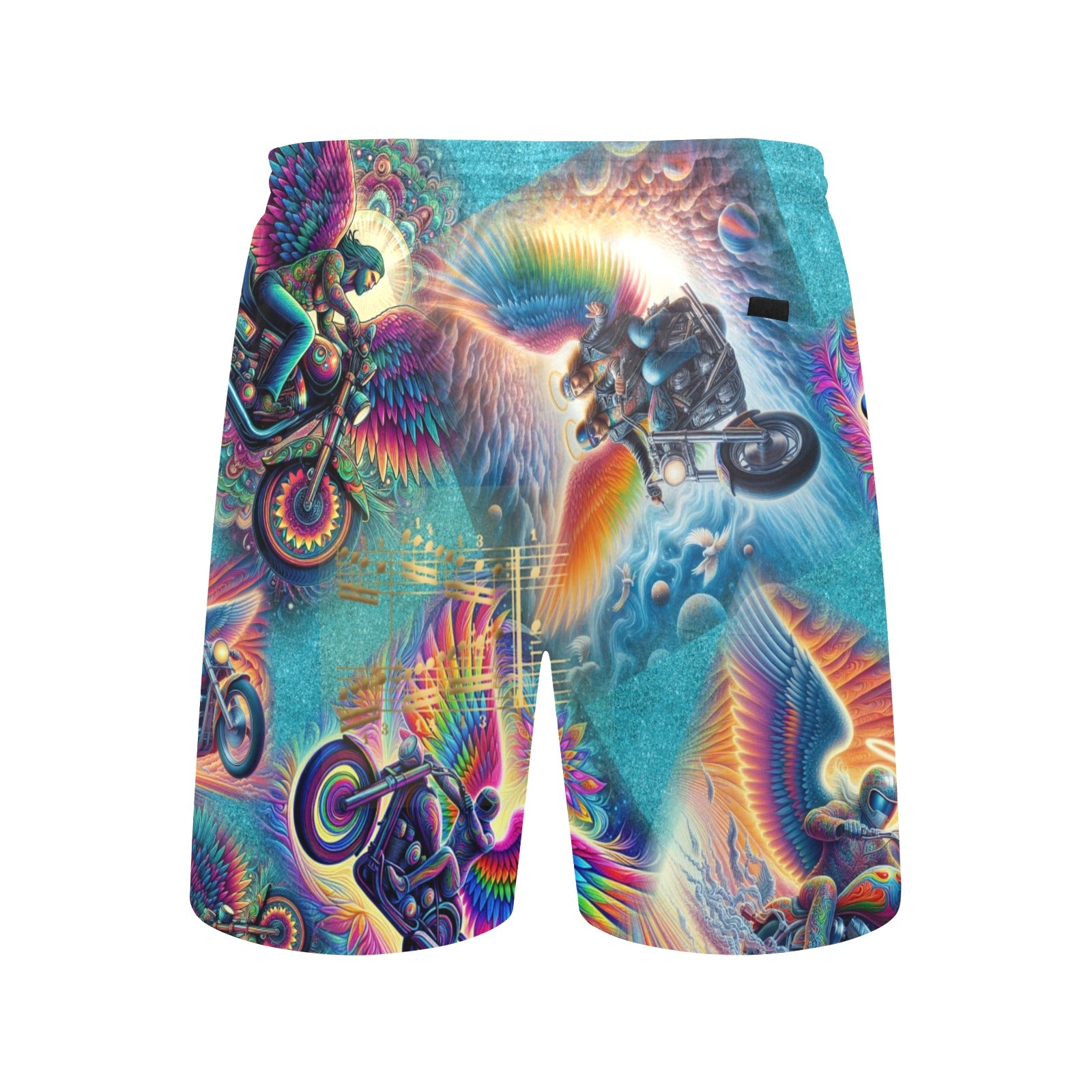 “Psychedelic Angels on Motorcycles“ Men's Mid-Length Shorts