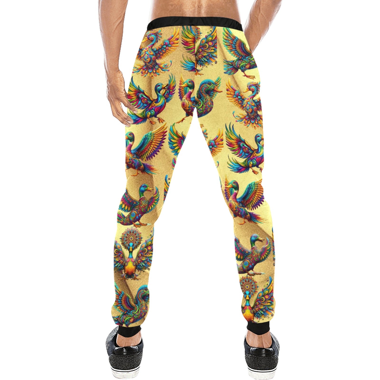 “Psychedelic Ducks on Gold” Men’s Joggers