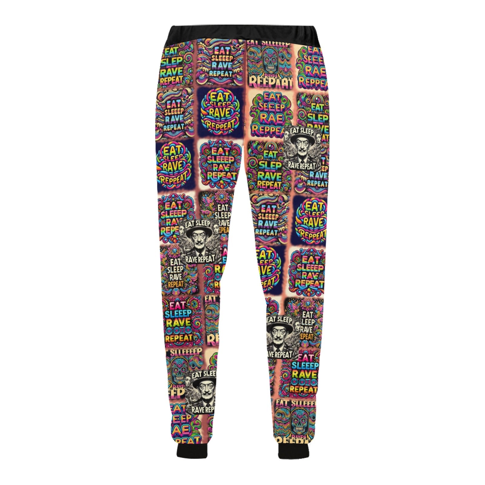 “Eat, Sleep, Rave, Repeat -Featuring Salvadore Dali” Men’s Joggers - Sizes XS - 4XL