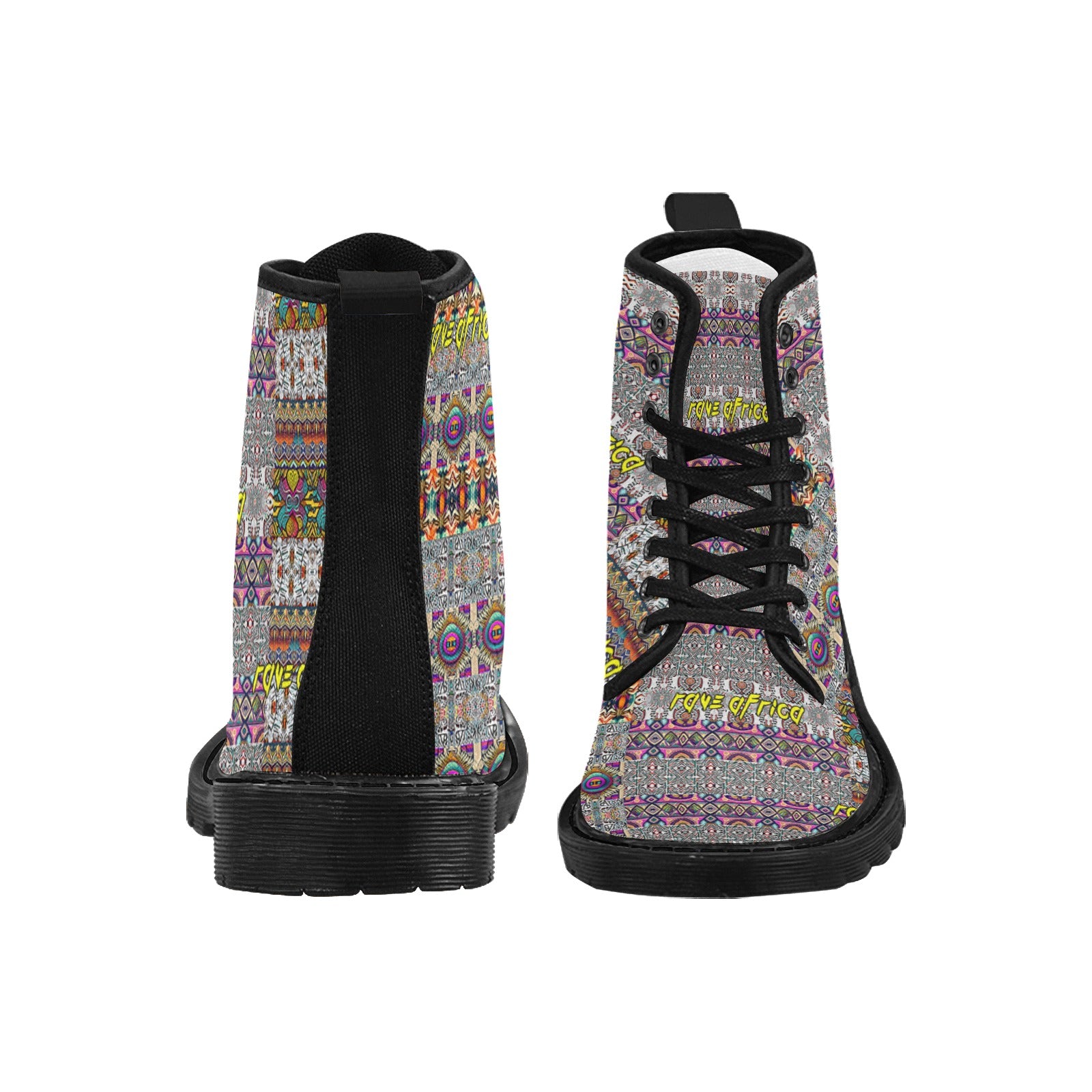 “Rave Africa” Men’s Lace Up Canvas Boots