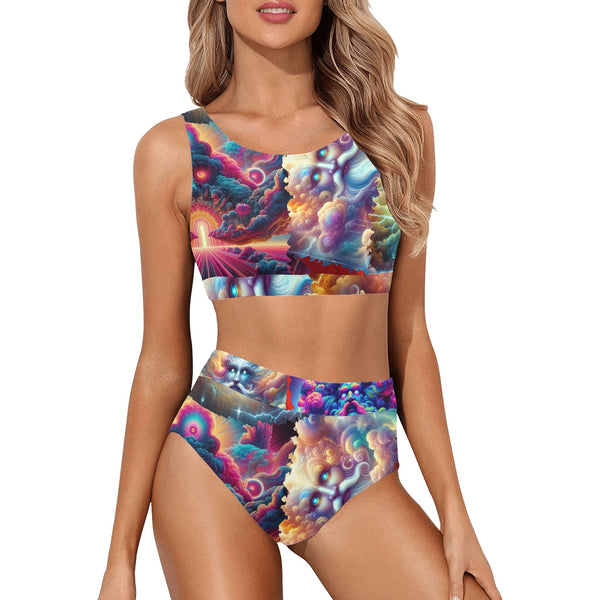 “Storm Clouds of God” Crop Top Bikini Swimsuit Set
