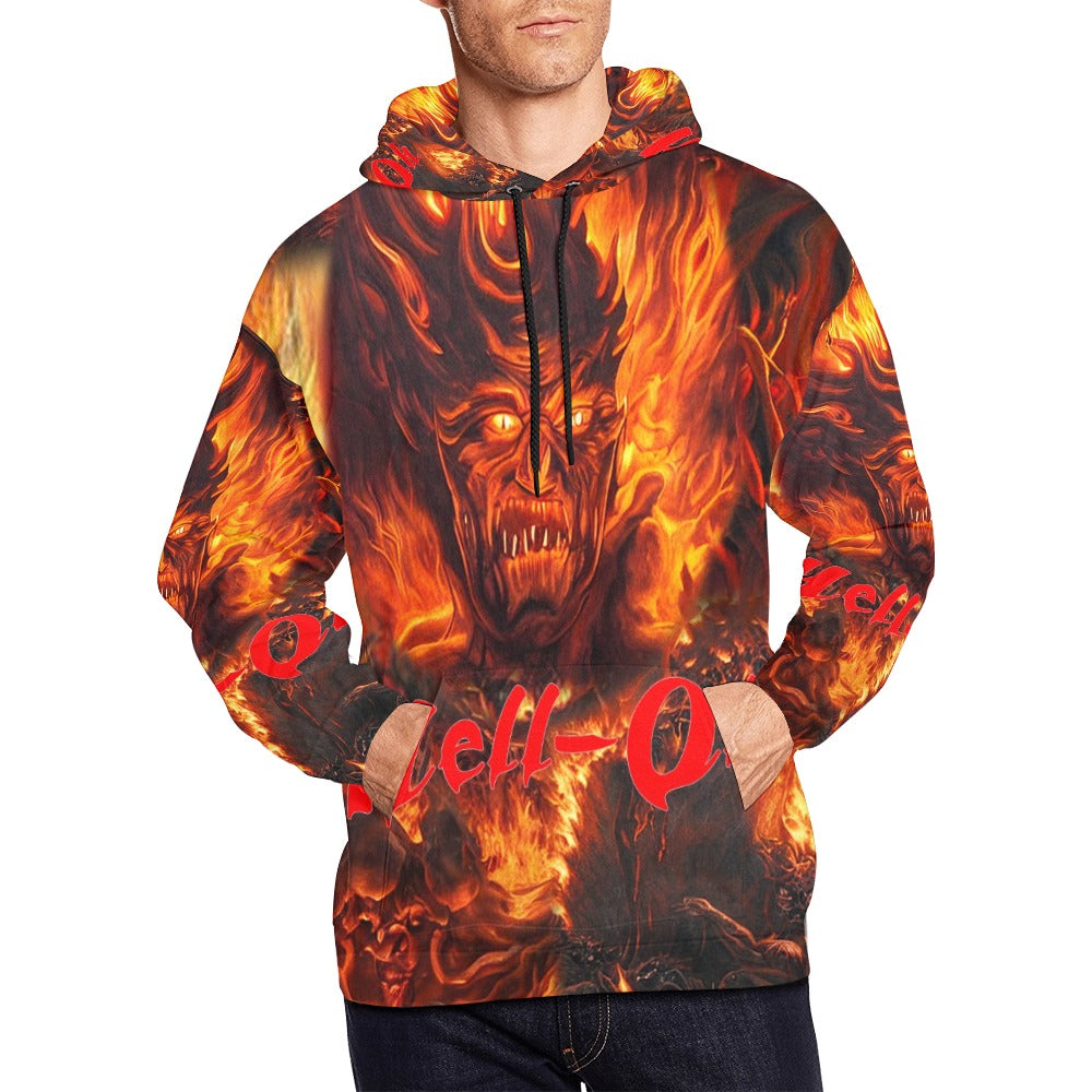 “Hell-Oh Halloween” Men’s Hoodie – Sizes S- 4XL