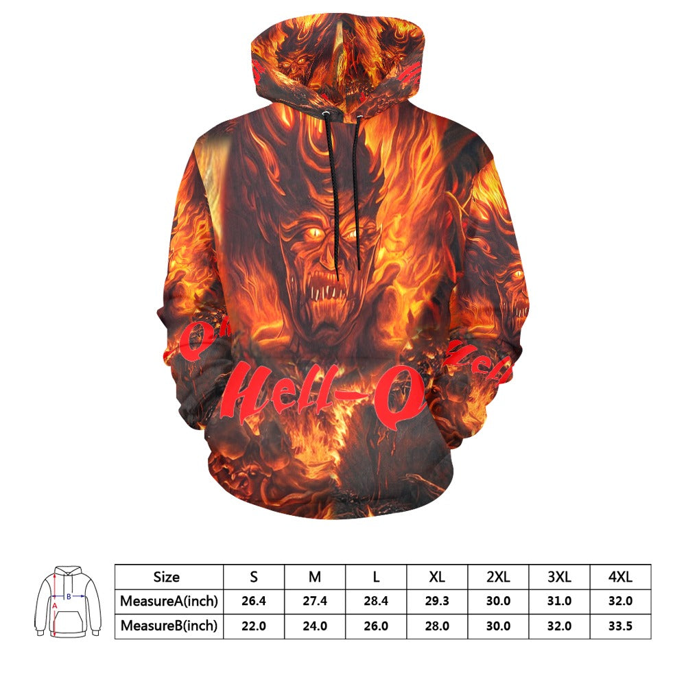 “Hell-Oh Halloween” Men’s Hoodie – Sizes S- 4XL