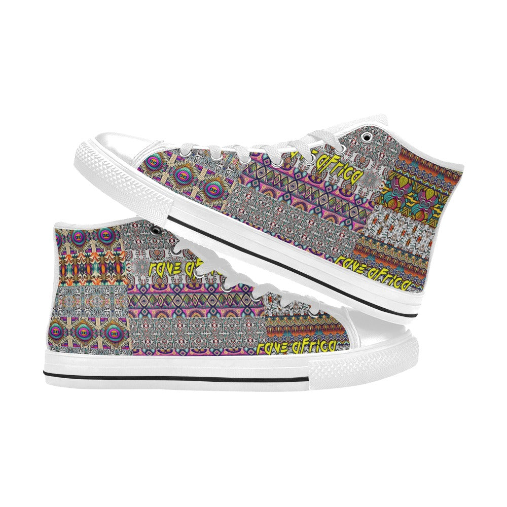 “Rave Africa” Men’s Aquila High Top Canvas Shoes