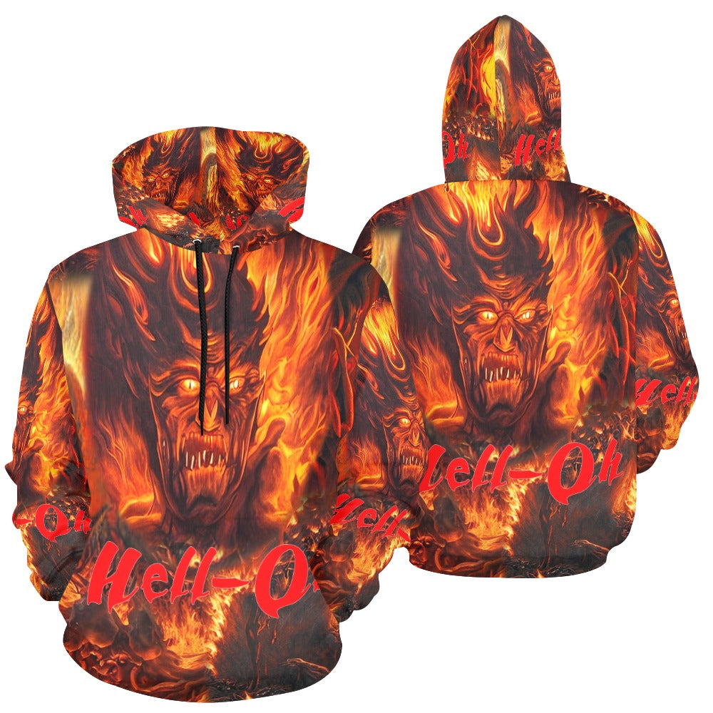 “Hell-Oh Halloween” Men’s Hoodie – Sizes S- 4XL