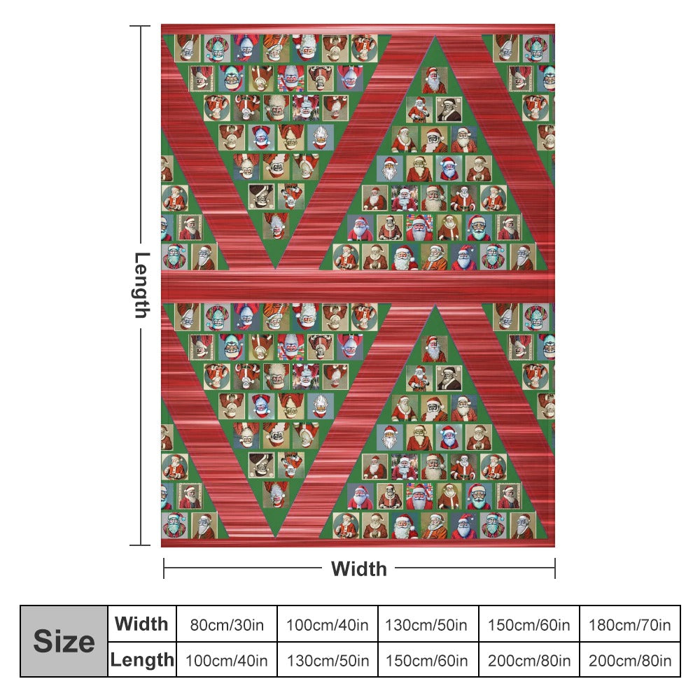 “Santa Claus Christmas Trees” Ultra-Soft Flannel Blanket – 60” x 80