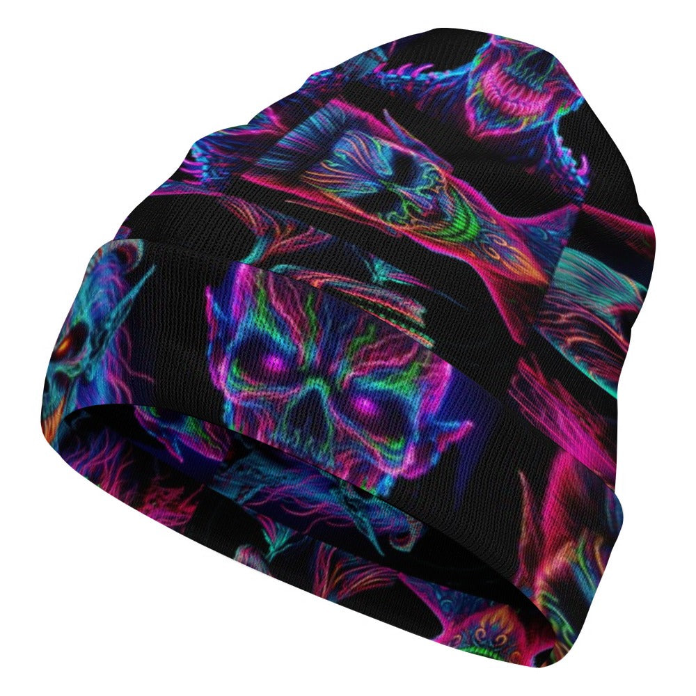 “Neon Evil Halloween Ghouls” Knit Hat