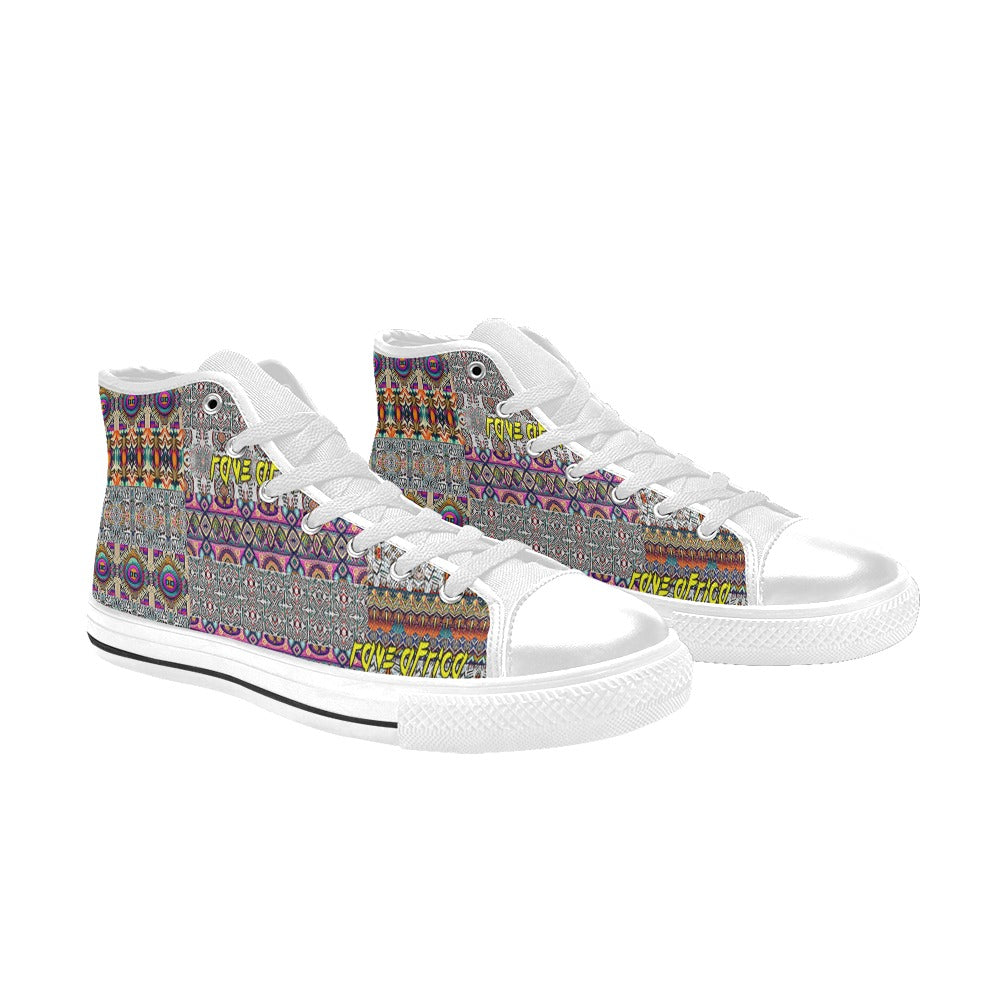 “Rave Africa” Men’s Aquila High Top Canvas Shoes