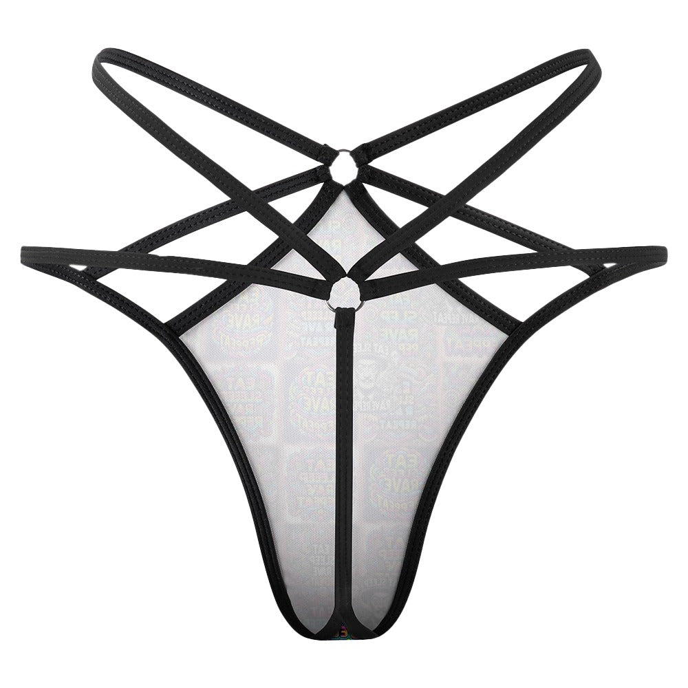 “Eat, Sleep, Rave, Repeat -Featuring Salvadore Dali” T-Back Thong