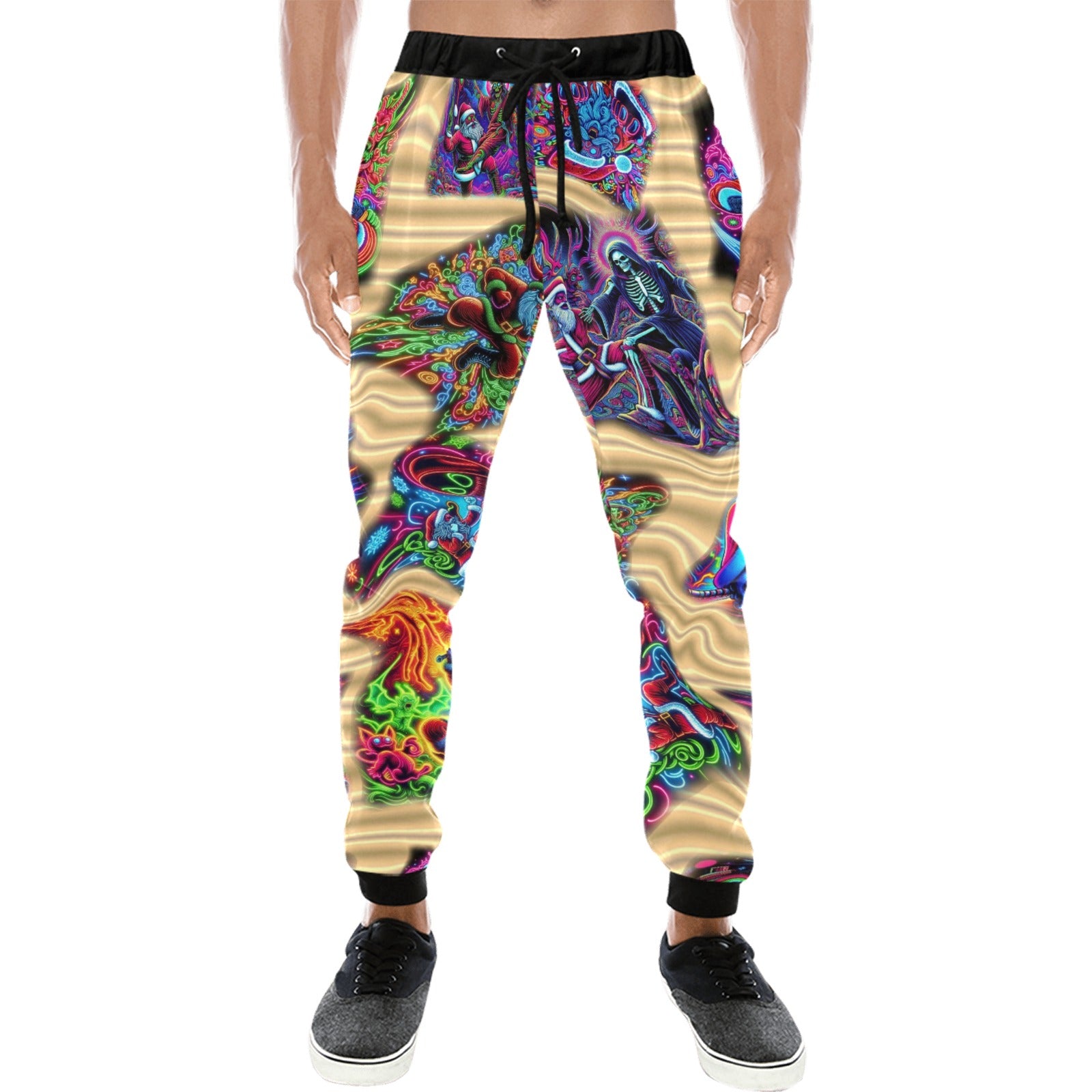 “Neon Santa Fighting Evil” Men’s Joggers - Sizes XS - 4XL