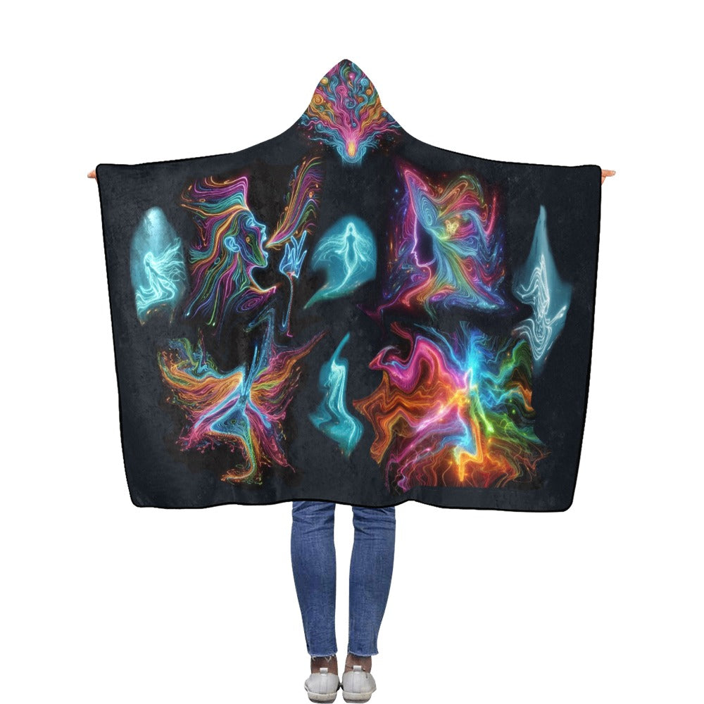 “Ethereal” Flannel Hooded Blanket 50''x60''