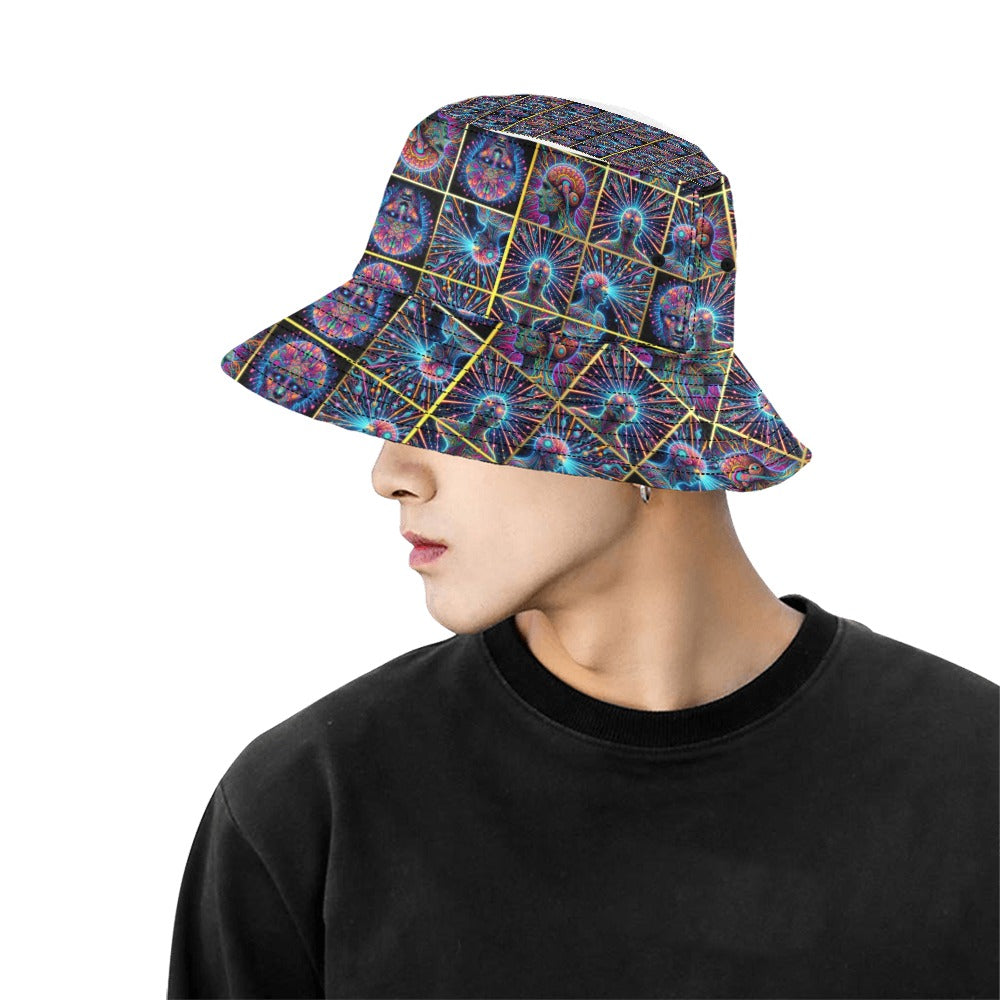 "Neon Neuron Men Emissions” Festival  Bucket Hat for Everyone