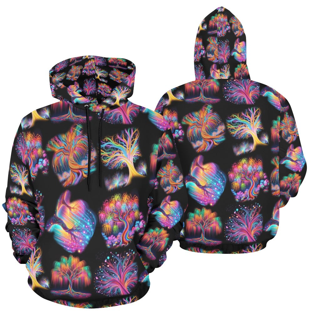 “Neon Willowy Trees” Men's Hoodie – Sizes S- 4XL