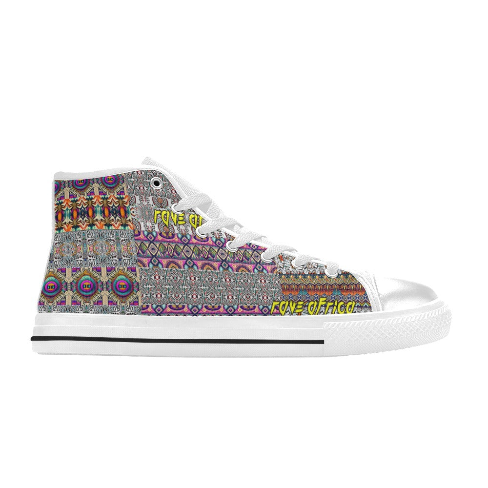 “Rave Africa” Men’s Aquila High Top Canvas Shoes