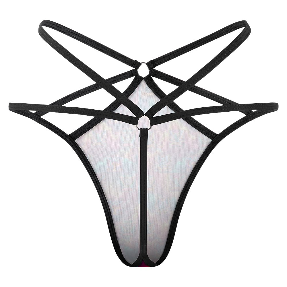 “Heavenly Angel Cats on Psychedelic Mushrooms”  T-Back Thong - Sizes S - 3XL