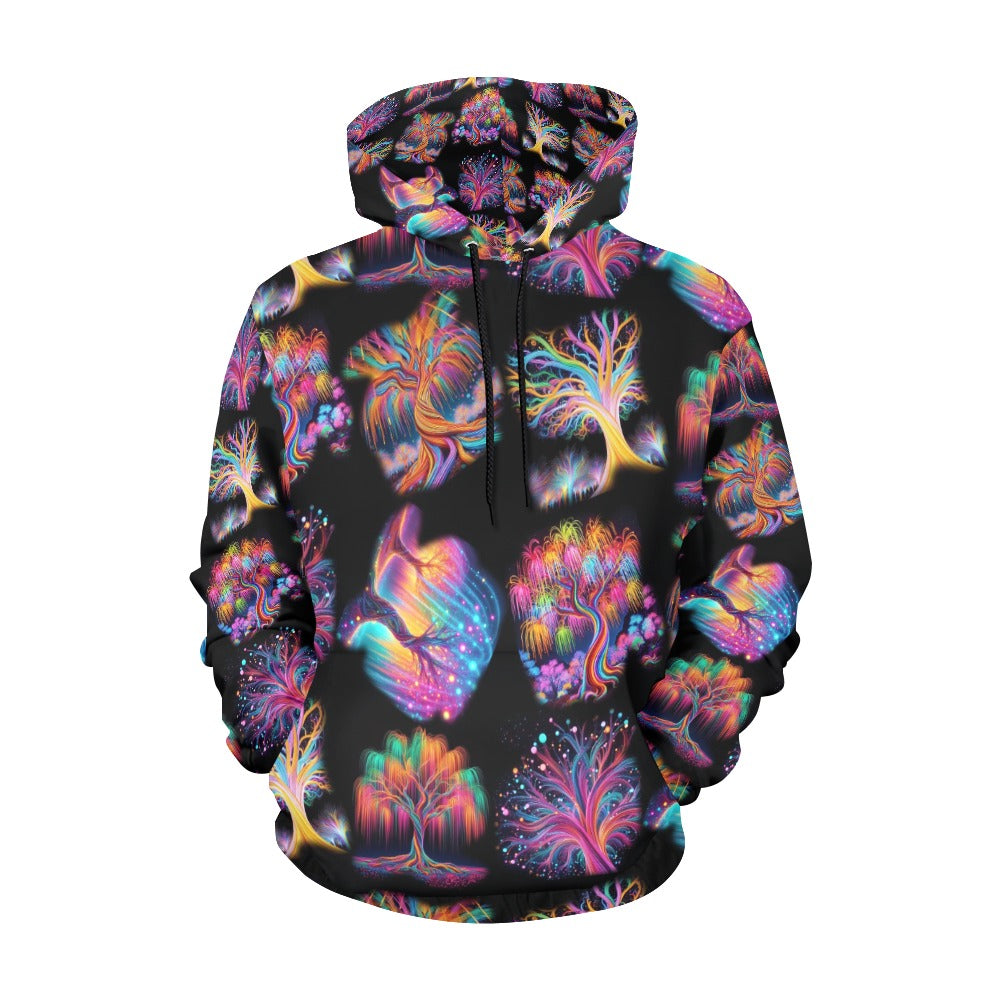 “Neon Willowy Trees” Men's Hoodie – Sizes S- 4XL