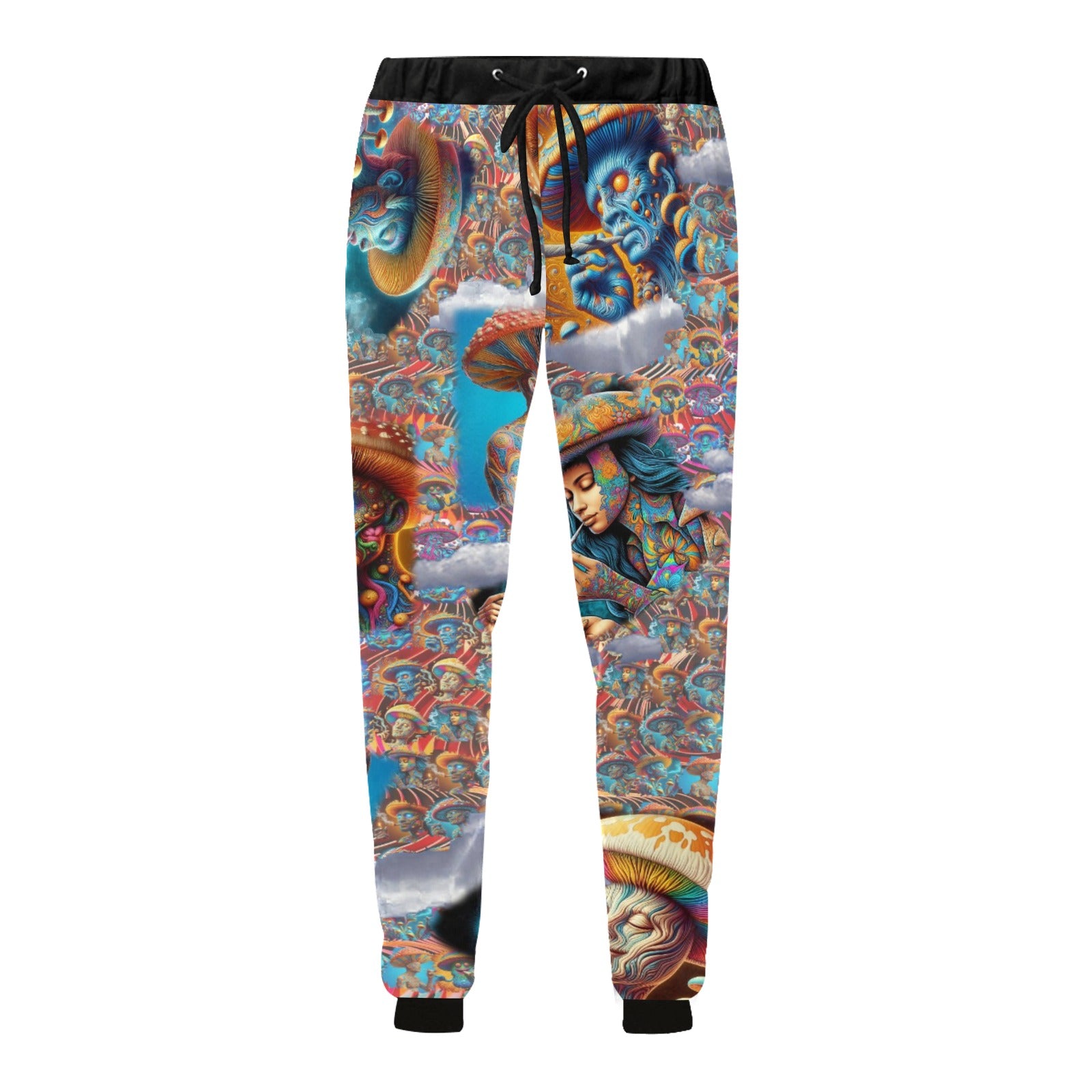 “Psychedelic Toking Mushroom Men Aloft” - Men’s Joggers - Sizes XS - 4XL