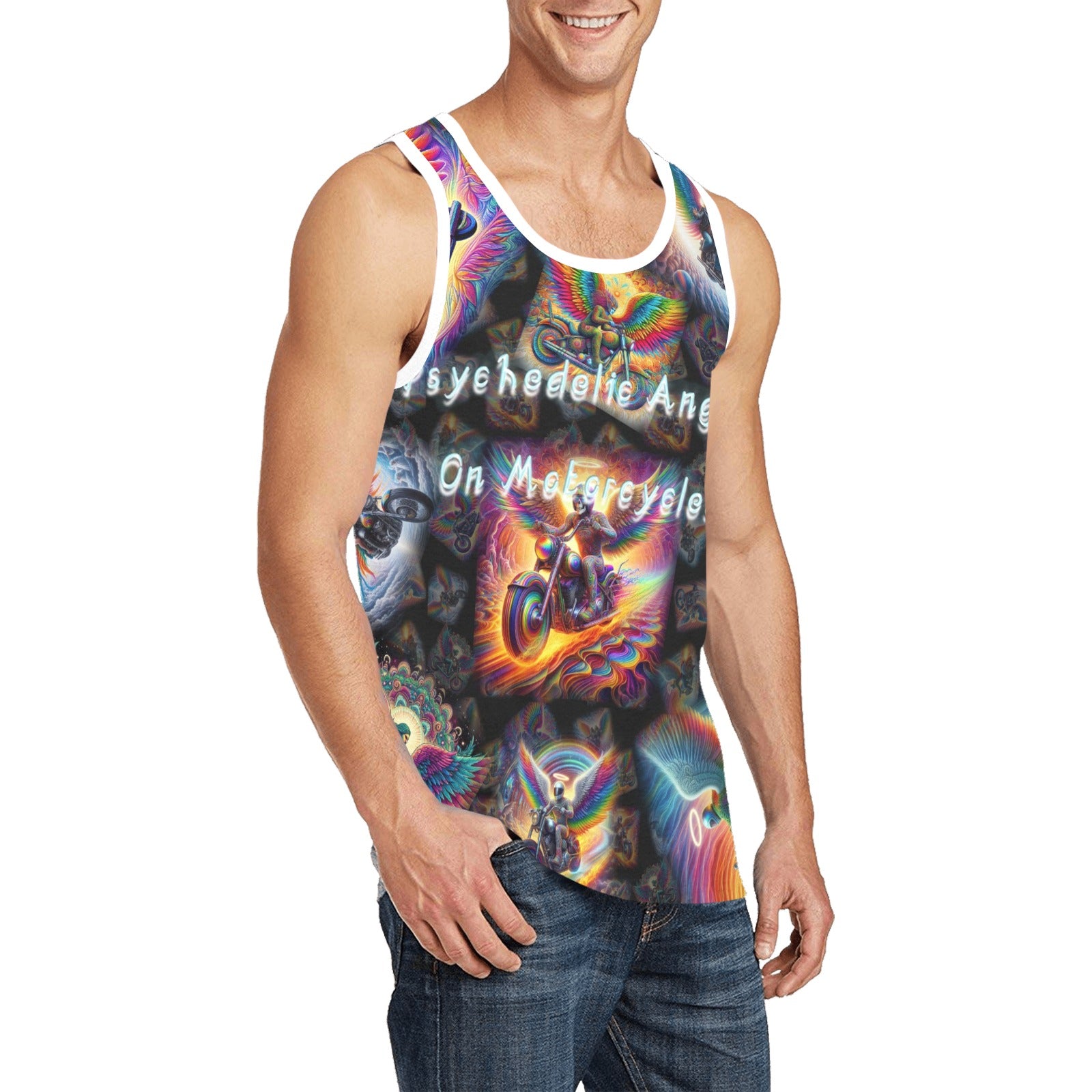 “Psychedelic Angels on Motorcycles“ Men's Standard Tank Top