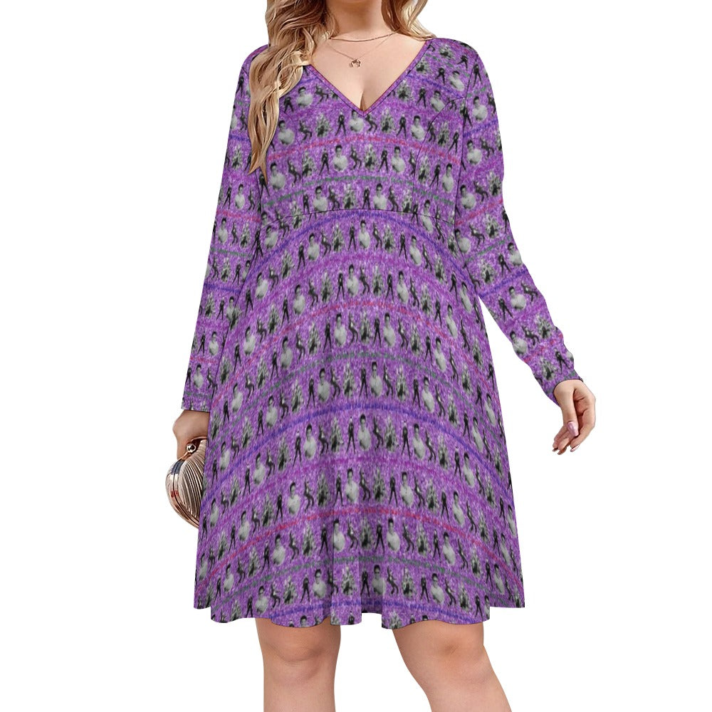 "Elvis Speaks" Oversized V-Neck Dress