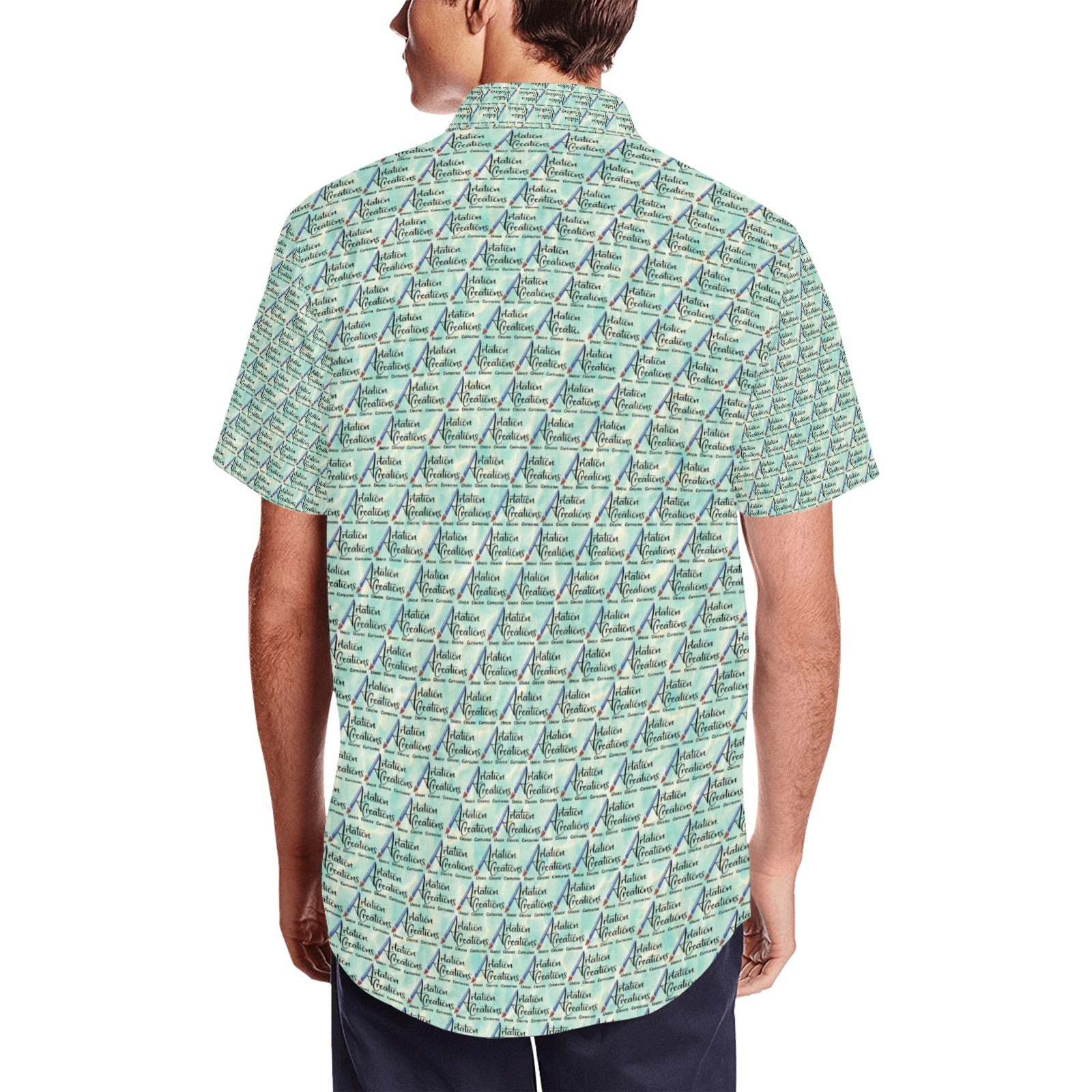 Men's Short Sleeve Shirt With Lapel Collar (Model T54)