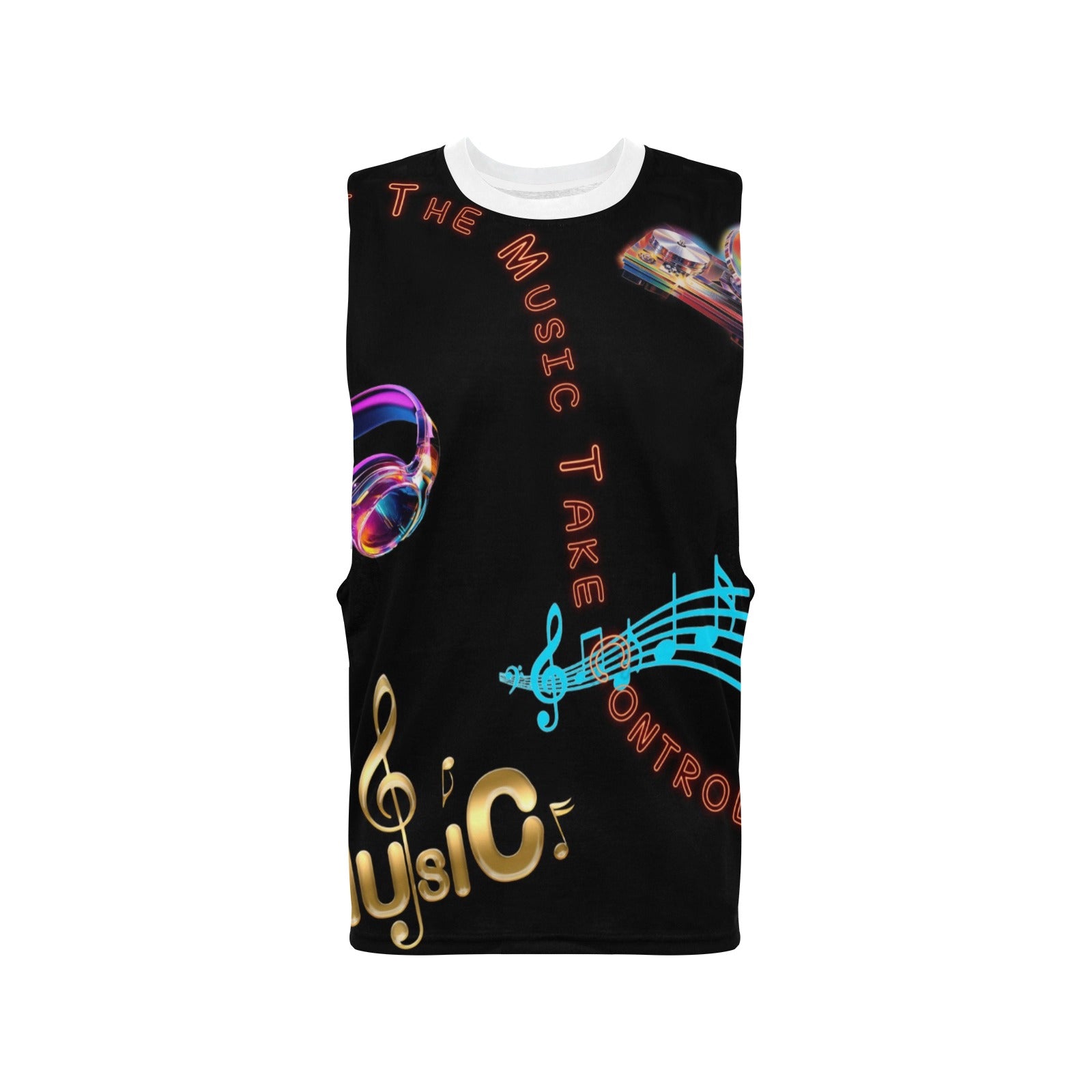 “Let the Music Take Control” Men's Open Side Tank Top