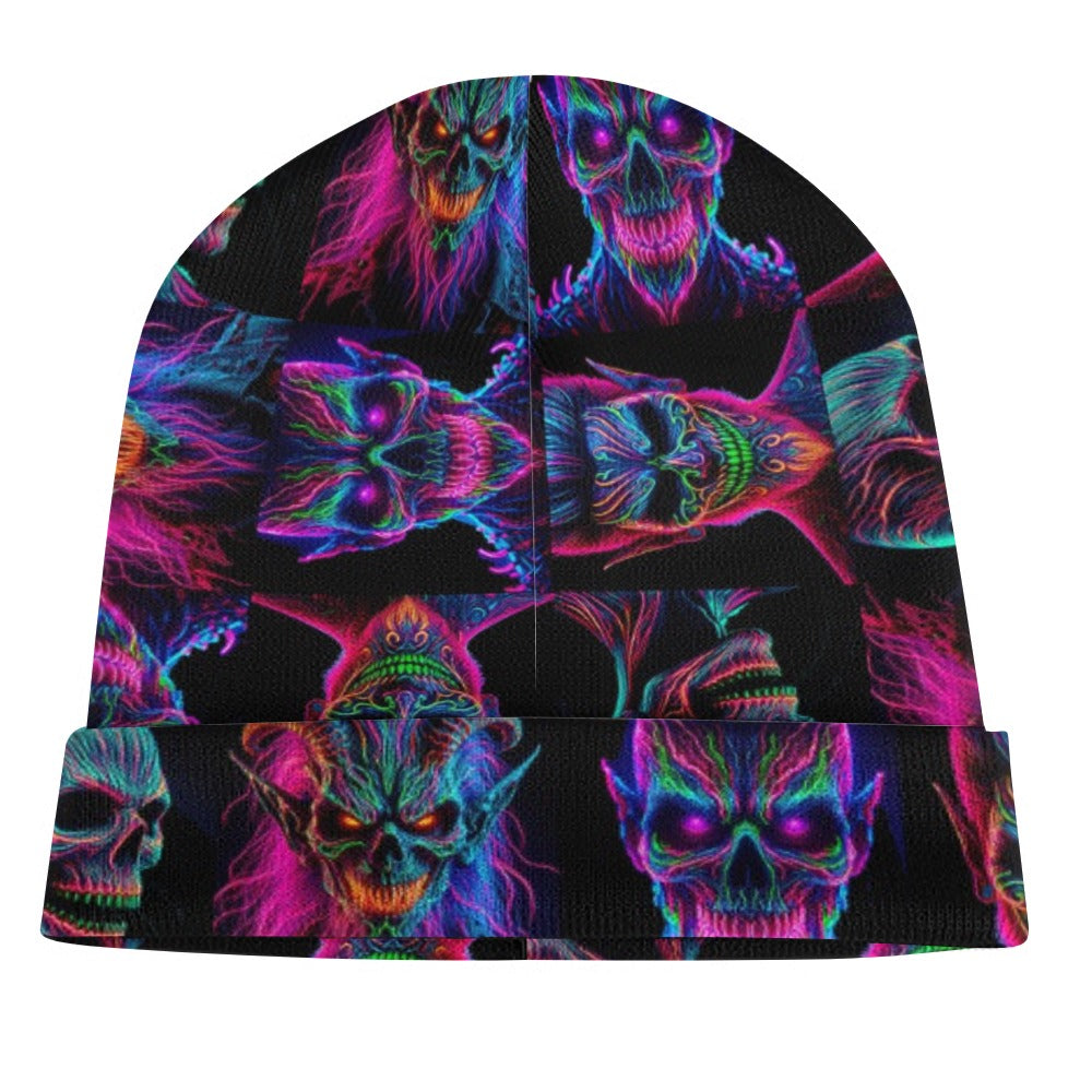 “Neon Evil Halloween Ghouls” Knit Hat