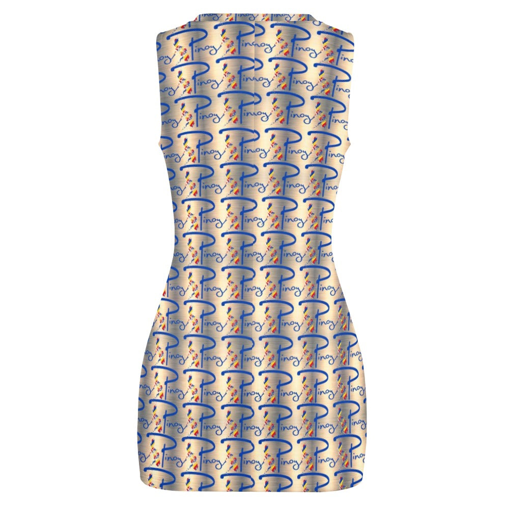 Philippine Collection - “It’s Pinoy Country” Navel-Baring Cross Fit Hip Dress – Sizes  S through 5XL