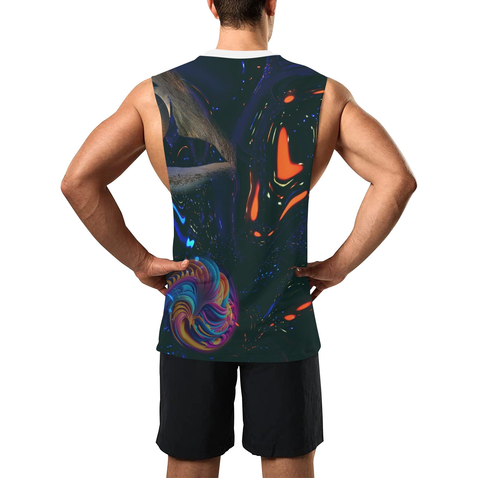 "Spatial Inhabitants” Men's Open Side Tank Top