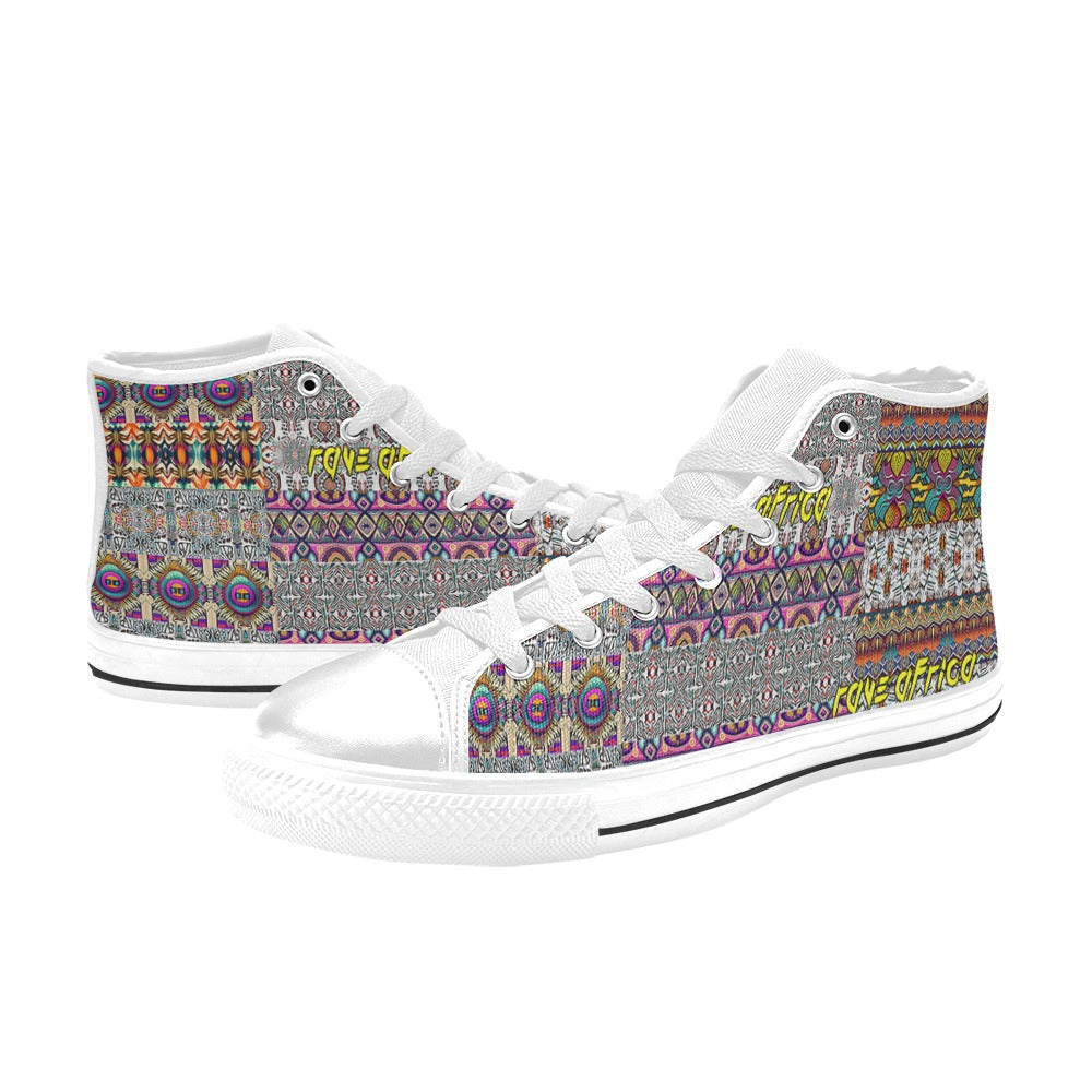 “Rave Africa” Men’s Aquila High Top Canvas Shoes