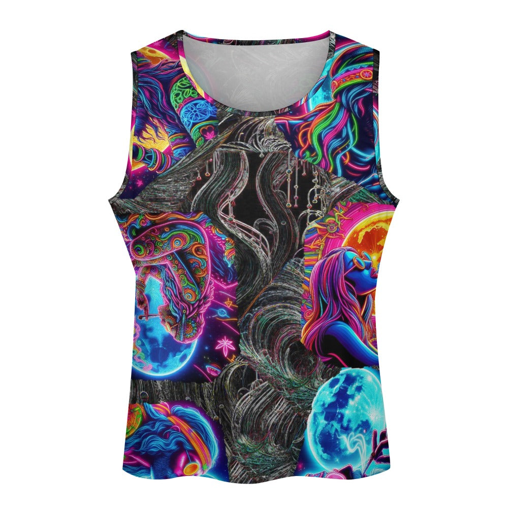 "Moonlight Toking Psychedelic Hippies” Muscle Tank Top