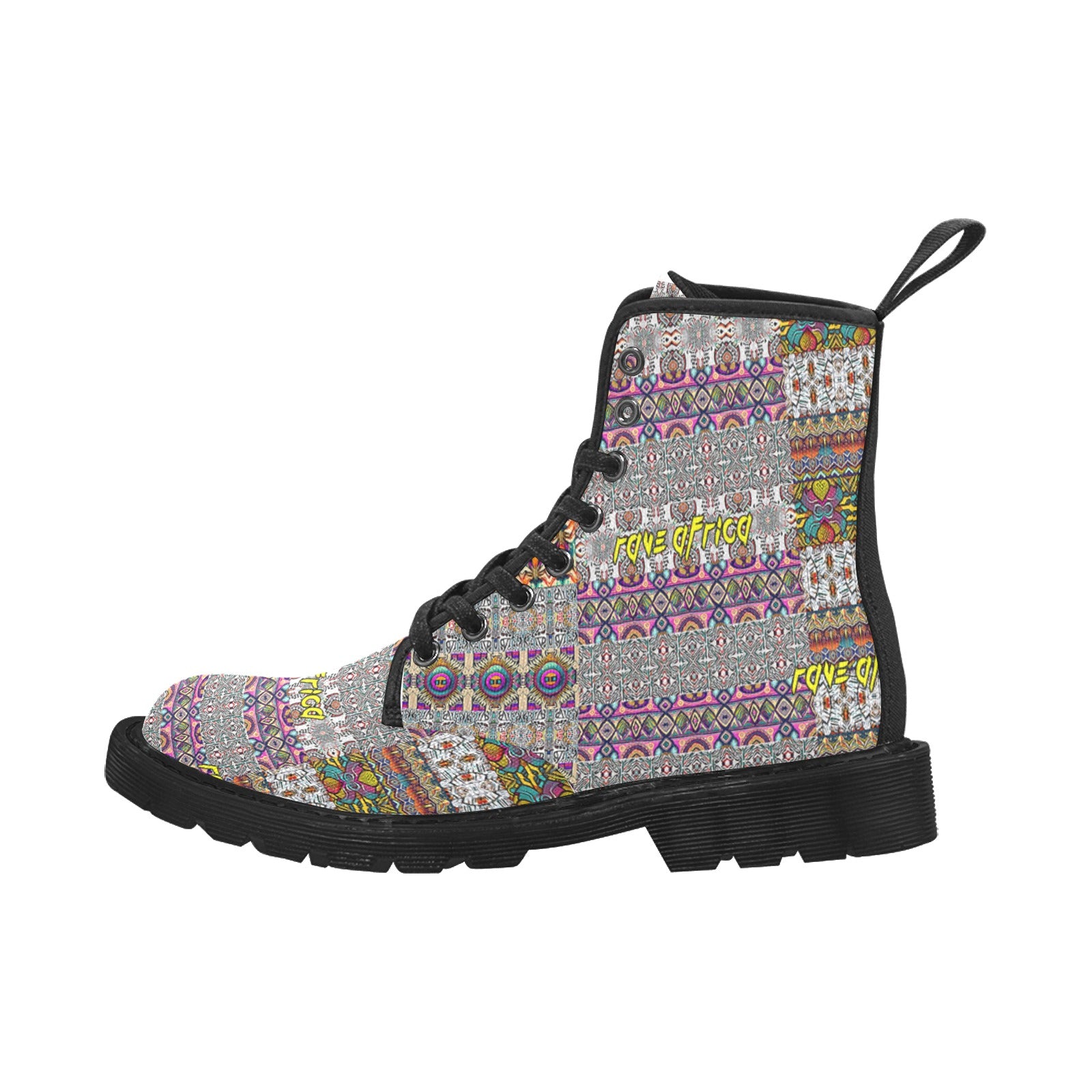 “Rave Africa” Men’s Lace Up Canvas Boots