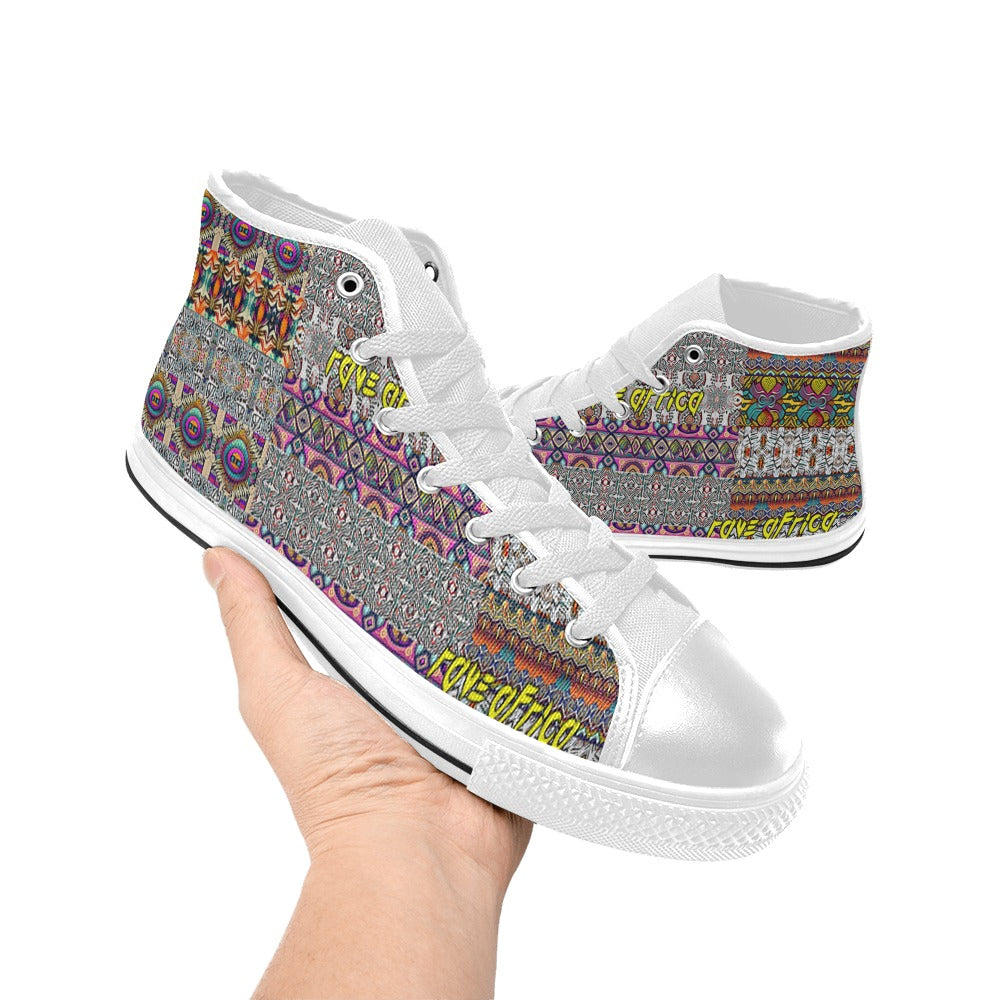 “Rave Africa” Men’s Aquila High Top Canvas Shoes