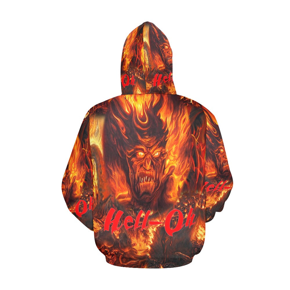 “Hell-Oh Halloween” Men’s Hoodie – Sizes S- 4XL