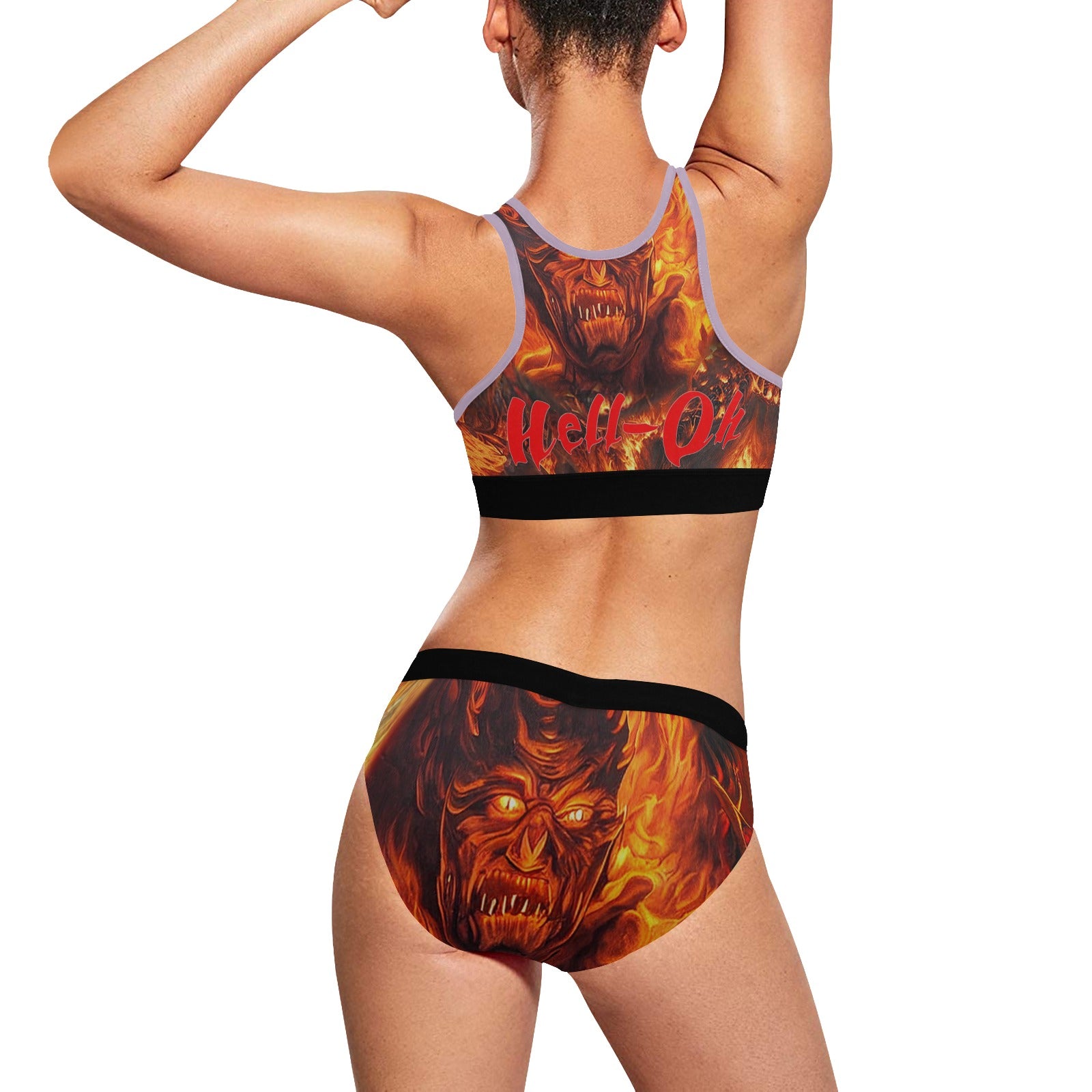 “Hell-Oh Halloween” Women’s Sports Bra / Bottom Set