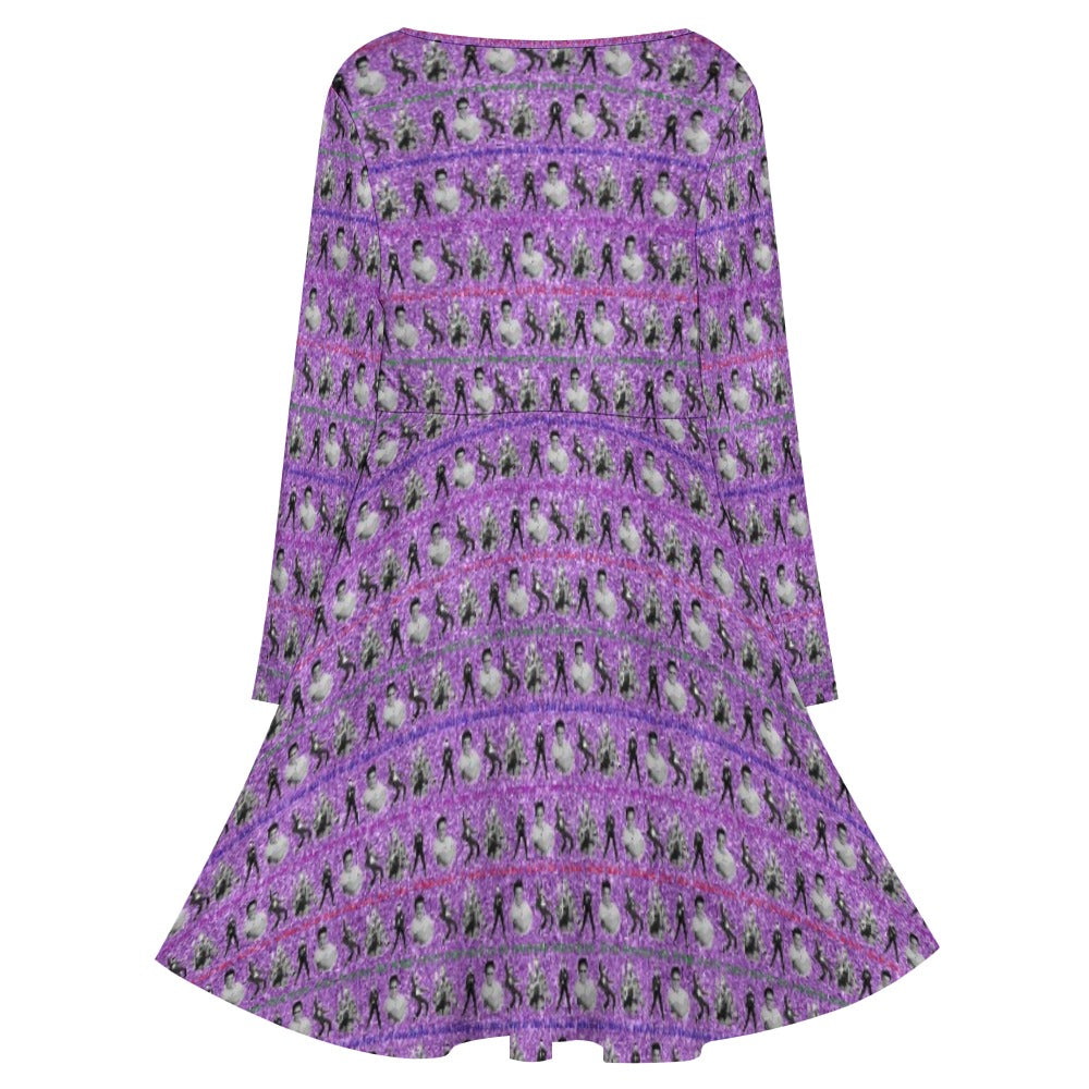 "Elvis Speaks" Oversized V-Neck Dress