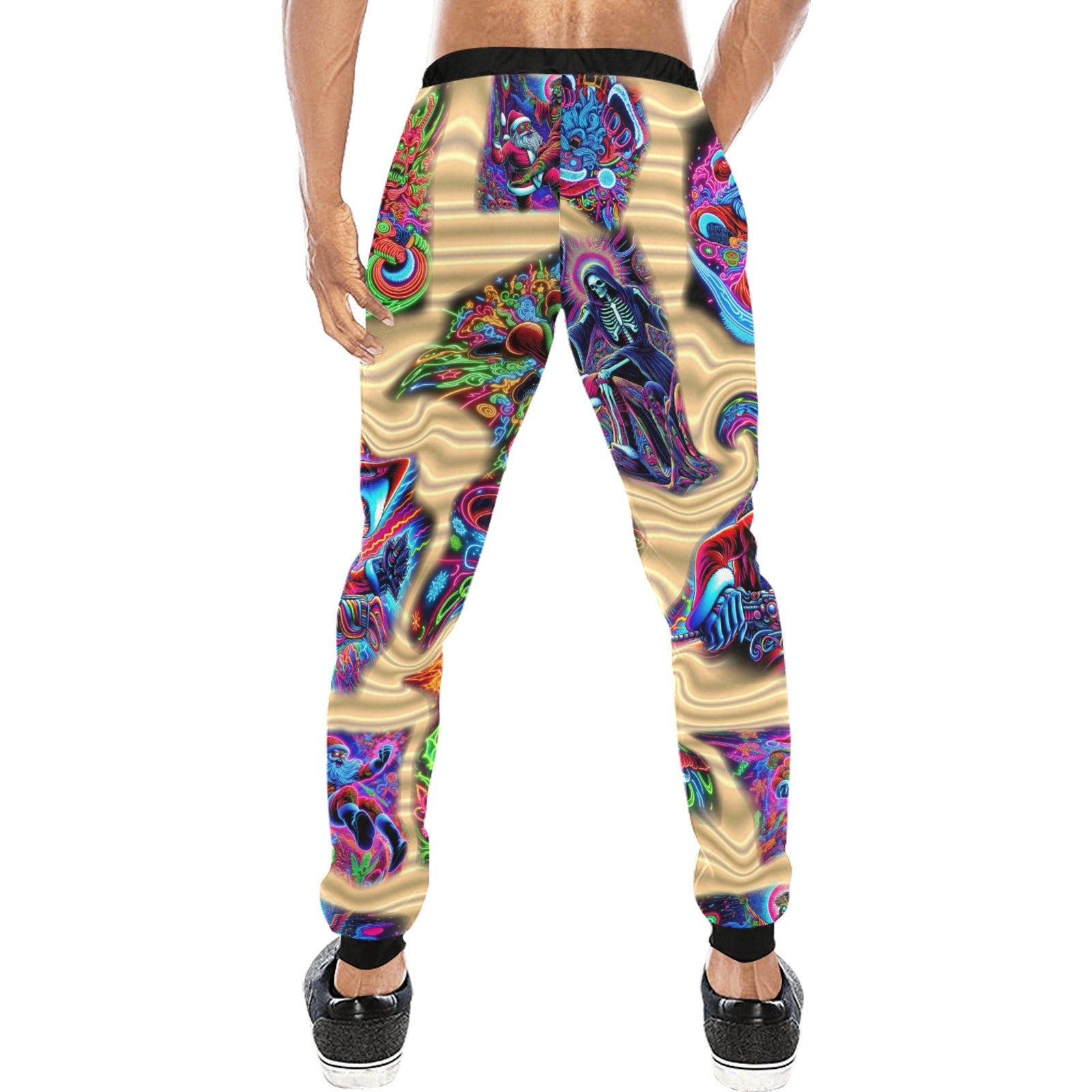 “Neon Santa Fighting Evil” Men’s Joggers - Sizes XS - 4XL