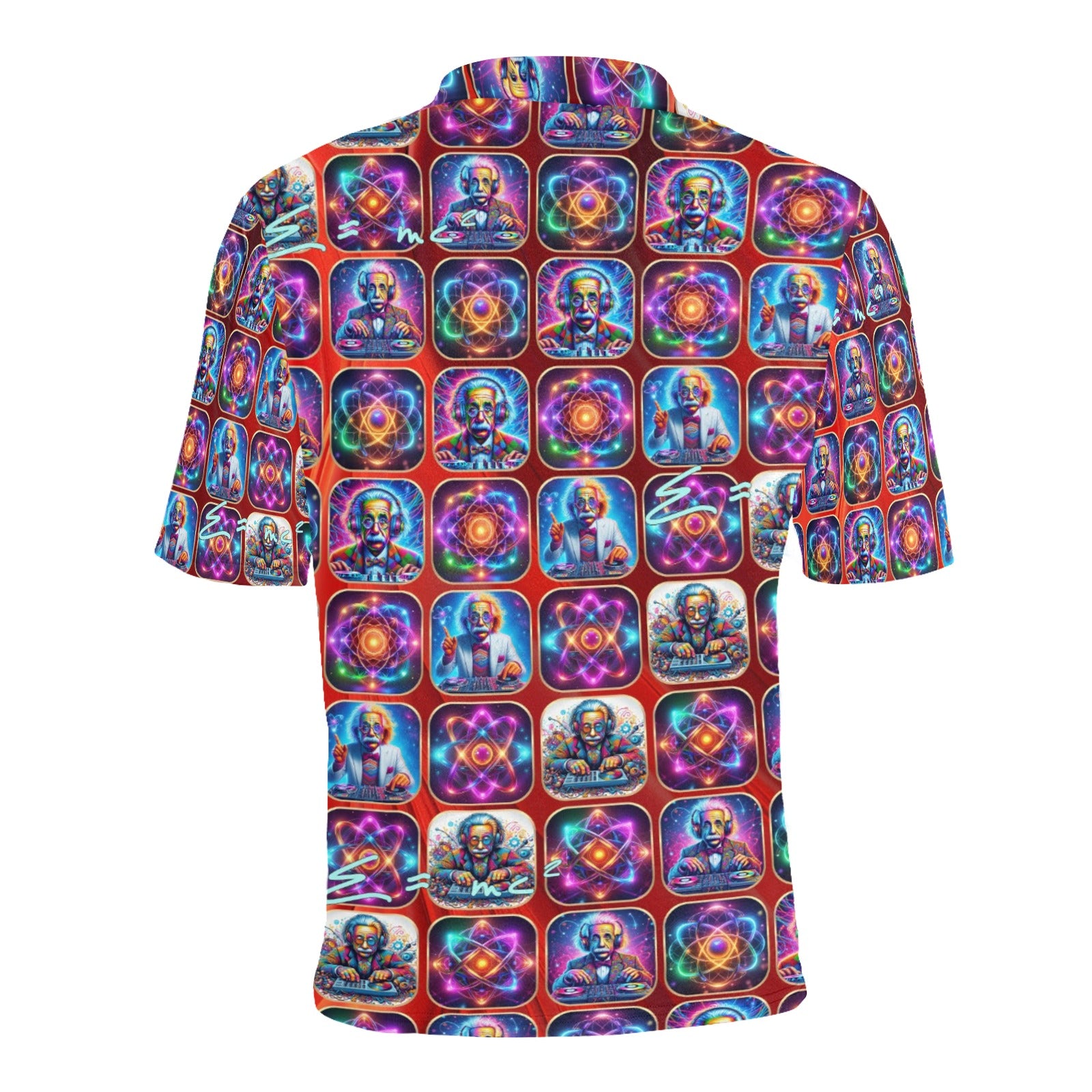 “DJ Albert Mixes the Atom” Men’s Short Sleeve Polo Shirt
