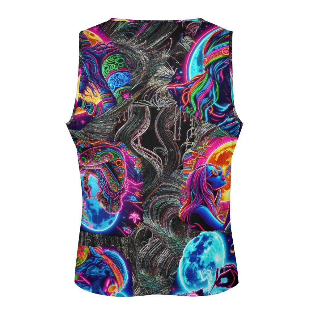 "Moonlight Toking Psychedelic Hippies” Muscle Tank Top