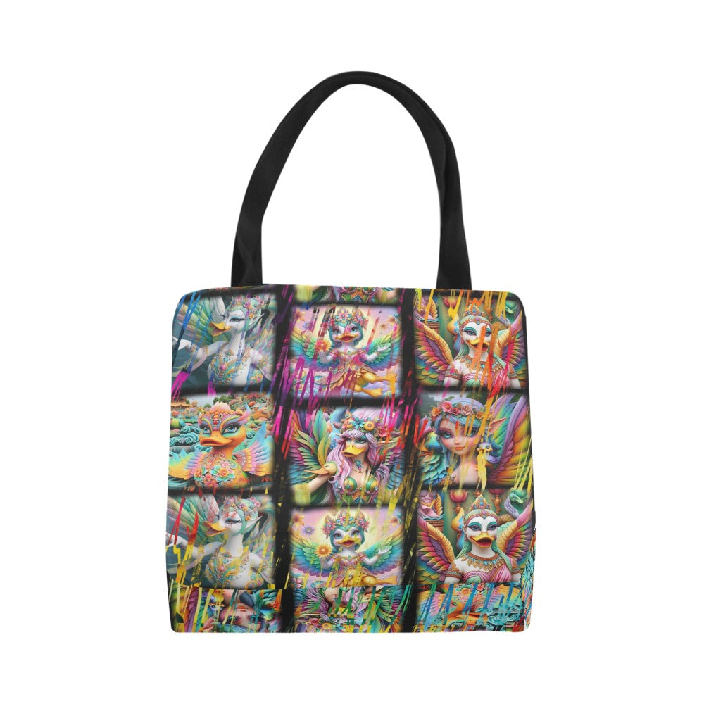 “Duck Fairies in a Storm of Colors” Canvas Tote Bag - Large