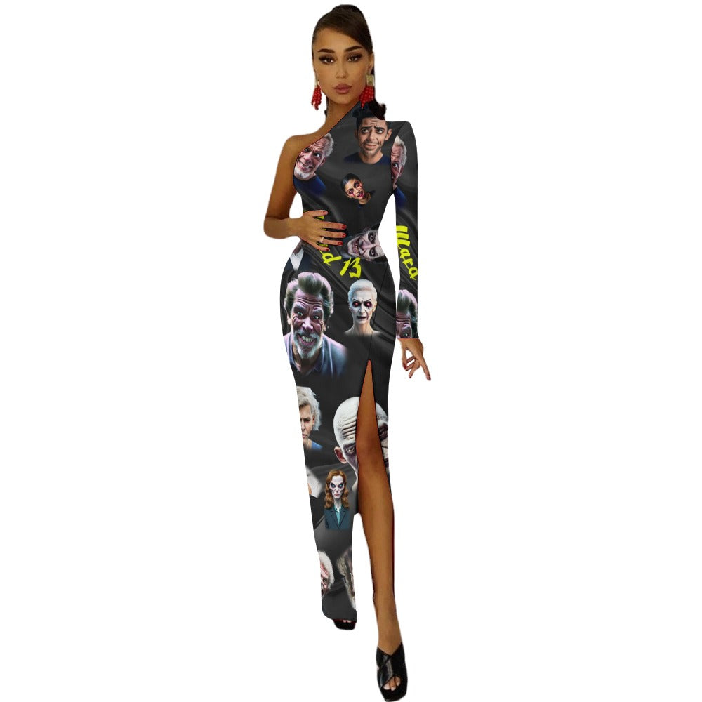 “Ward 13” Halloween Half Sleeve Slit Dress