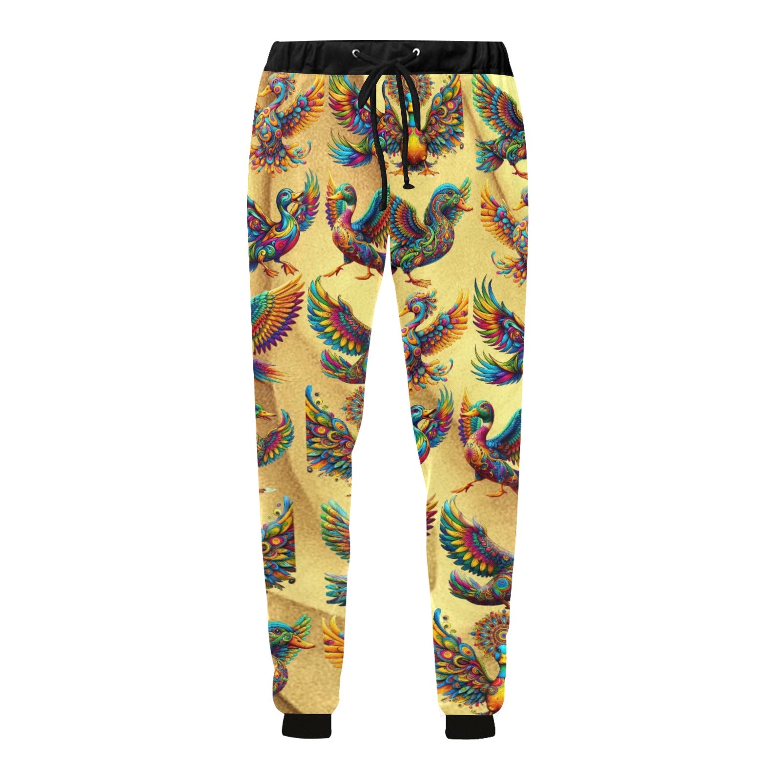 “Psychedelic Ducks on Gold” Men’s Joggers