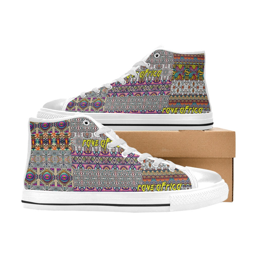 “Rave Africa” Men’s Aquila High Top Canvas Shoes