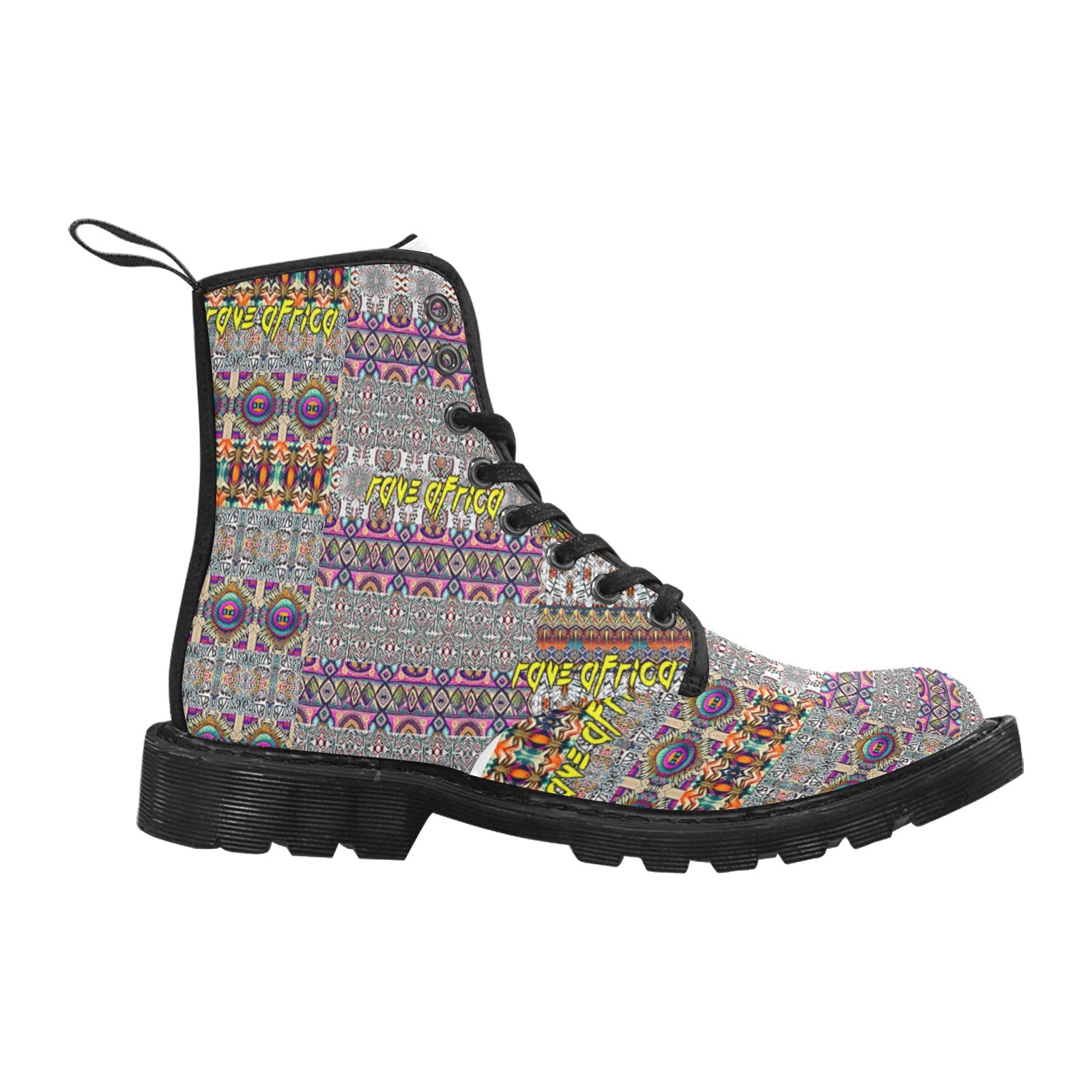 “Rave Africa” Men’s Lace Up Canvas Boots