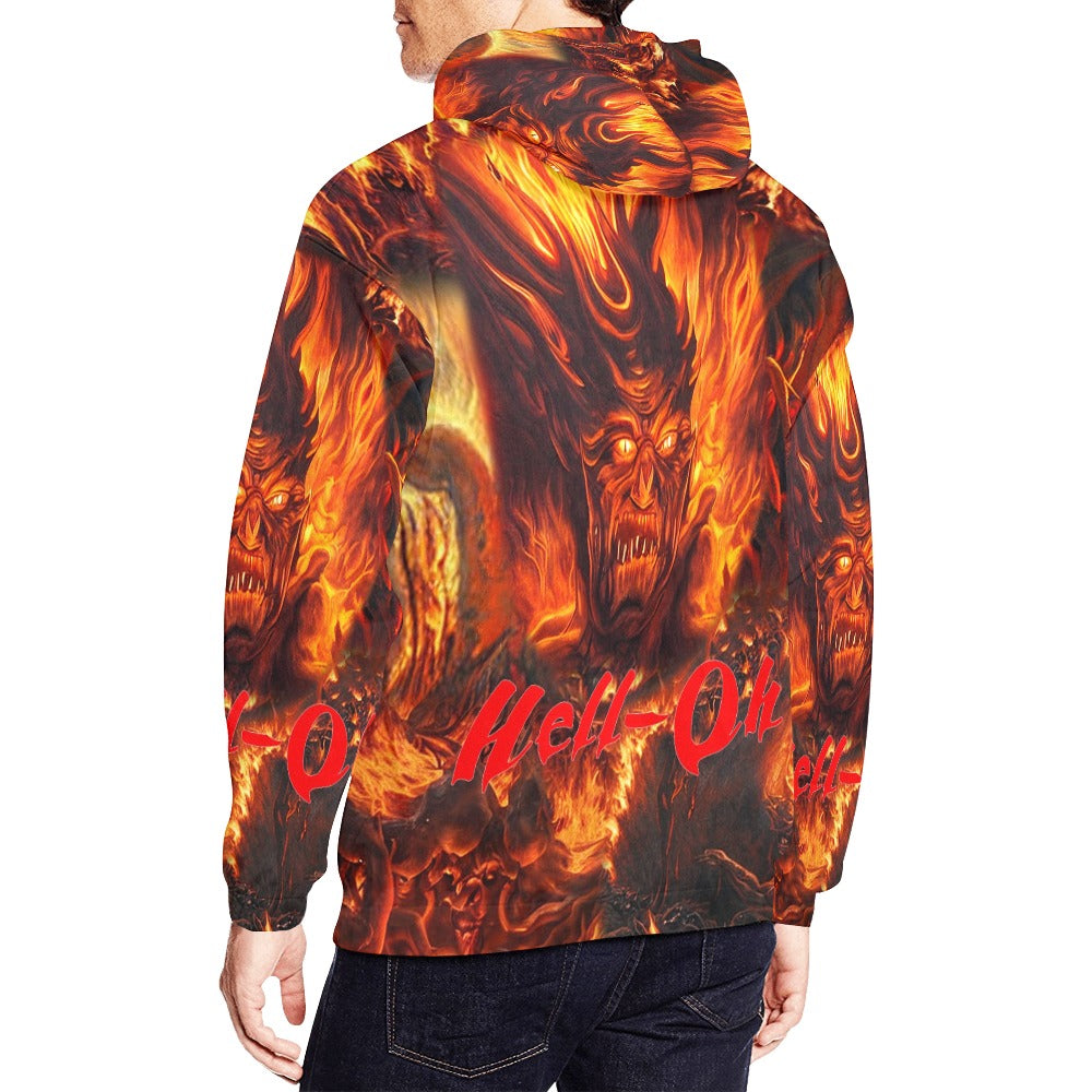 “Hell-Oh Halloween” Men’s Hoodie – Sizes S- 4XL